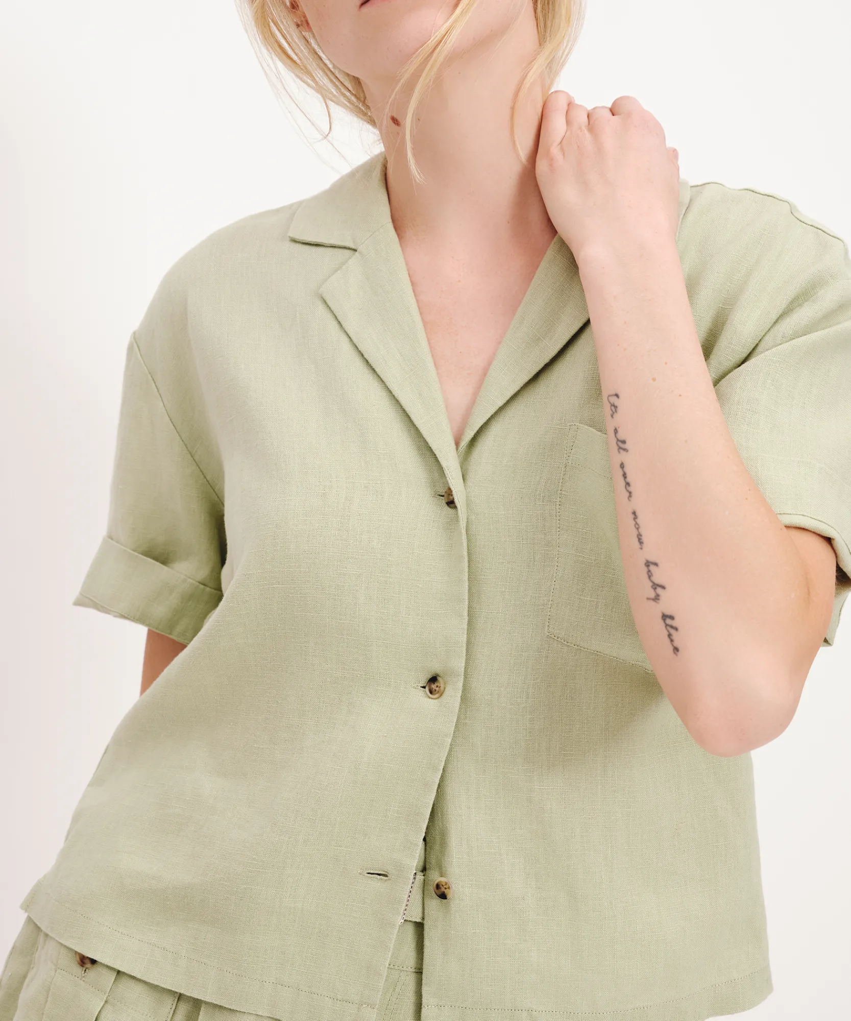 Heavyweight Linen Camp Shirt -|ATM Anthony Thomas Melillo Fashion