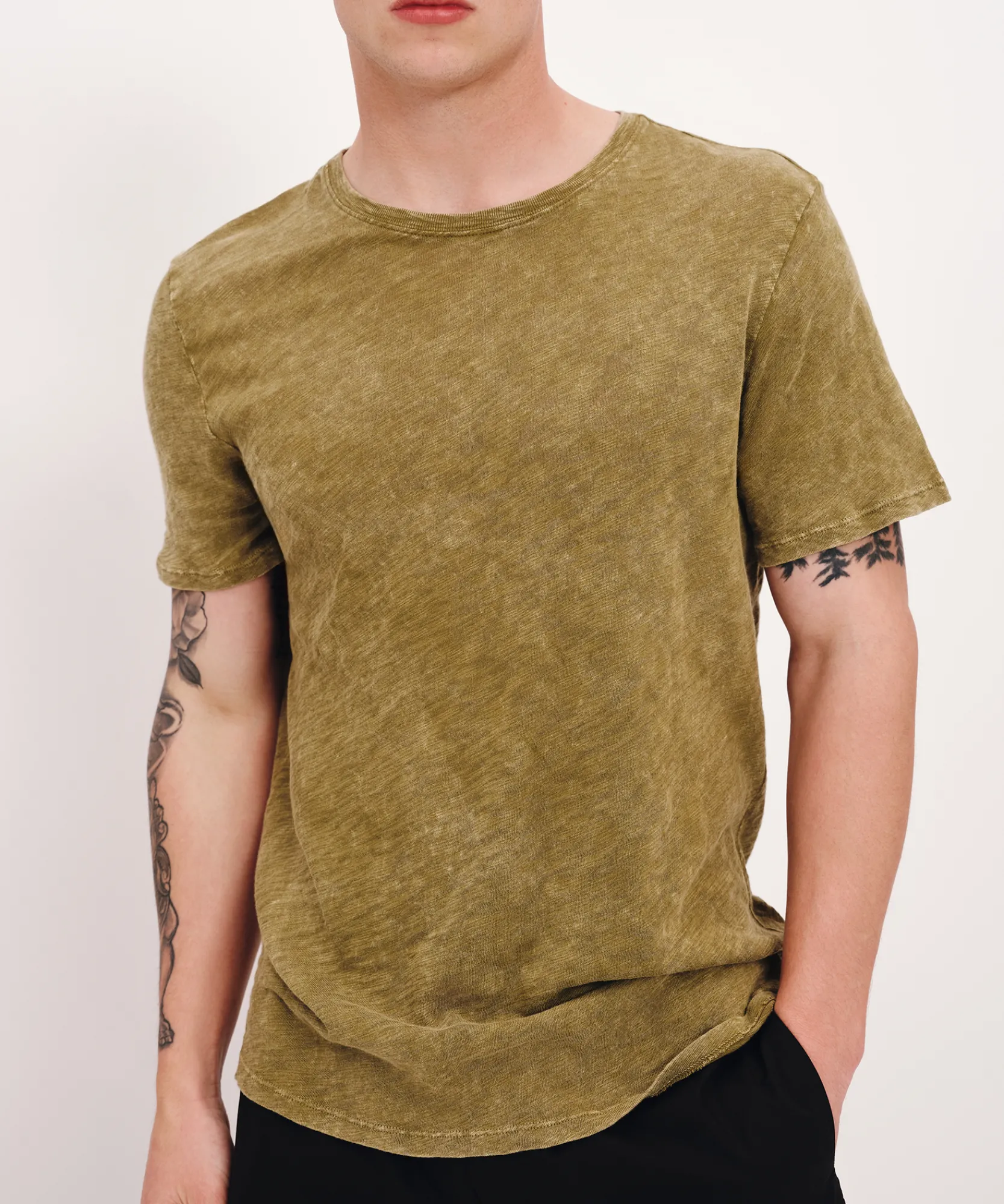 Slub Jersey With Chroma Wash Short Sleeve Crew Neck Tee -|ATM Anthony Thomas Melillo Online