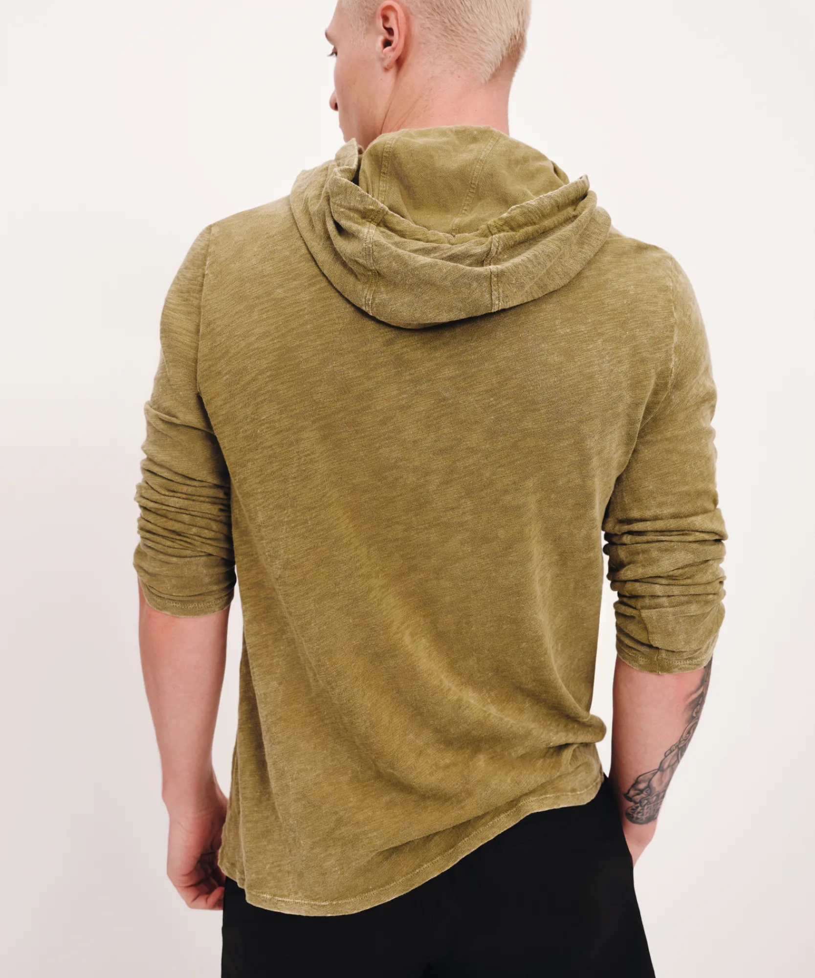 Slub Jersey With Chroma Wash Long Sleeve Hoodie -|ATM Anthony Thomas Melillo Online