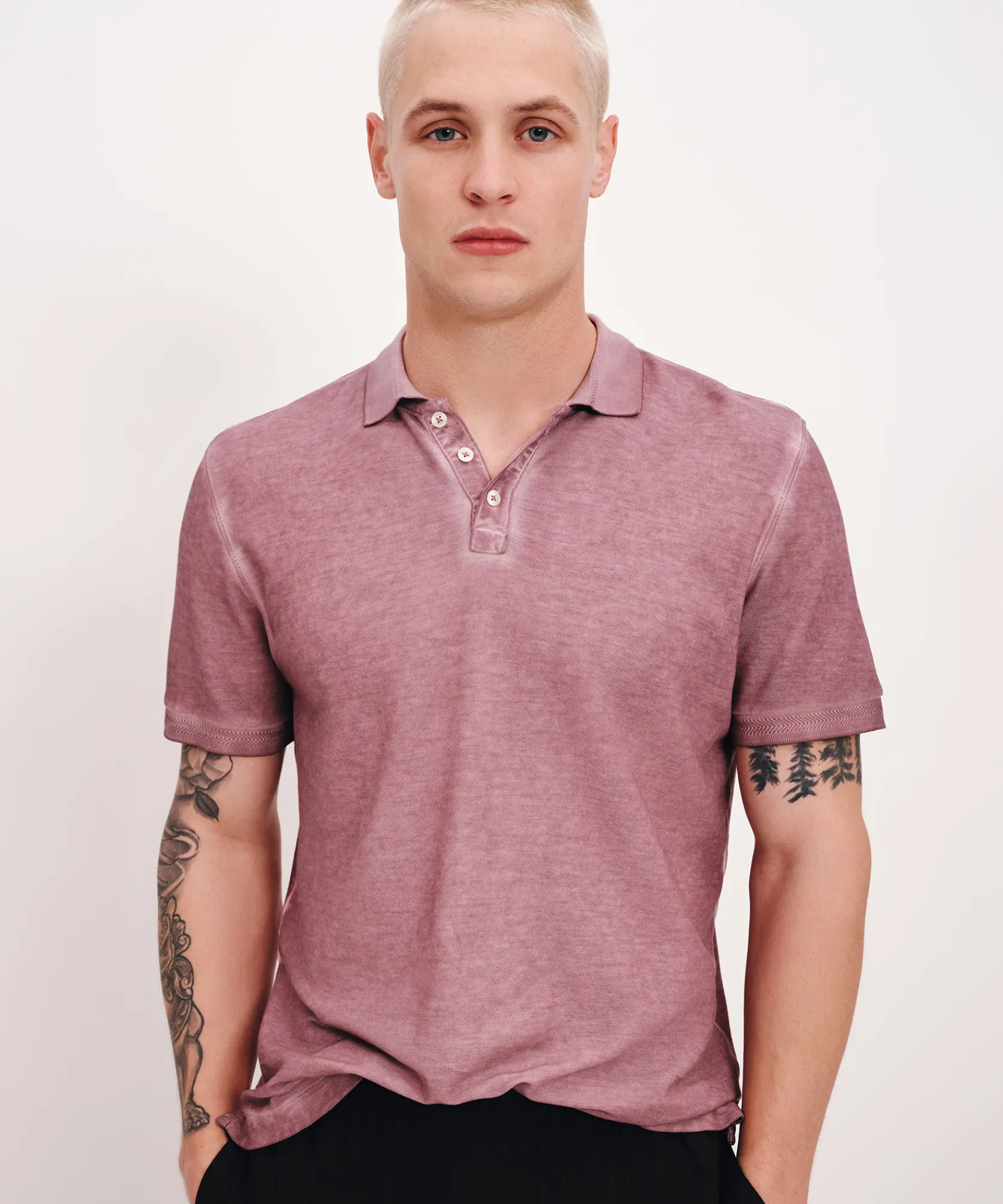 Pique With Chroma Wash Short Sleeve Polo -|ATM Anthony Thomas Melillo New