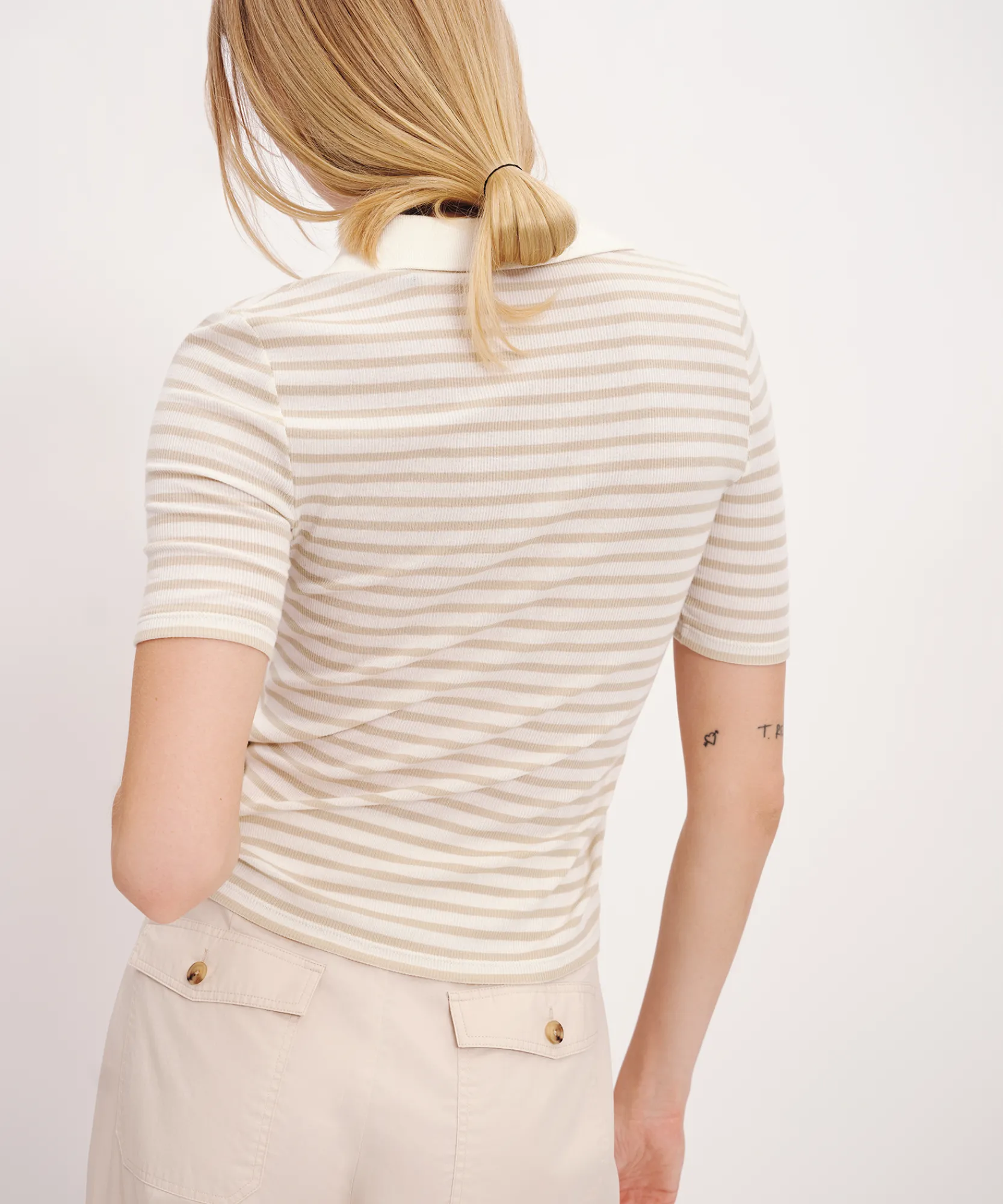 Modal Rib Stripe Short Sleeve Henley Tee -|ATM Anthony Thomas Melillo Sale