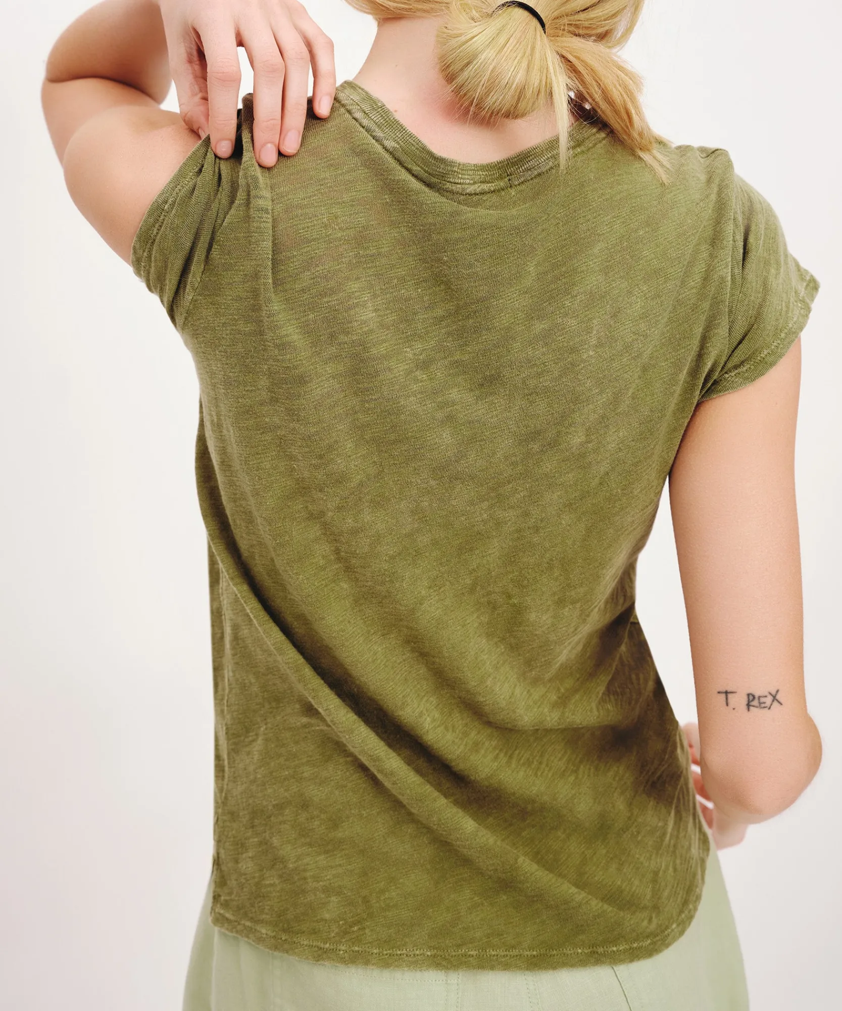 Slub Jersey With Chroma Wash Schoolboy Short Sleeve Crew Neck Tee -|ATM Anthony Thomas Melillo New