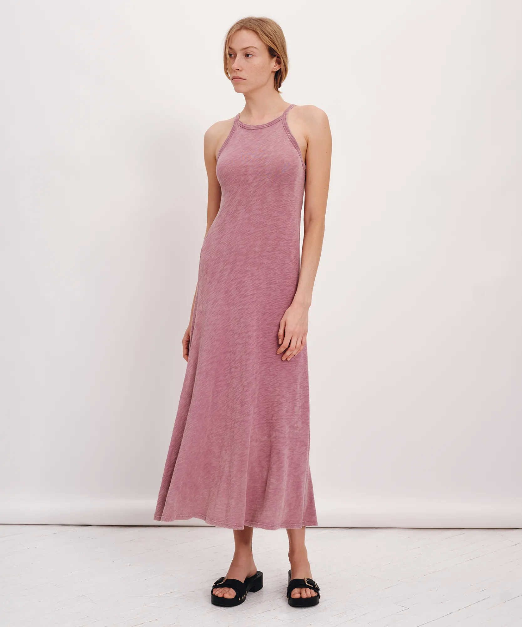 Slub Jersey With Chroma Wash Tank Maxi Dress -|ATM Anthony Thomas Melillo Hot