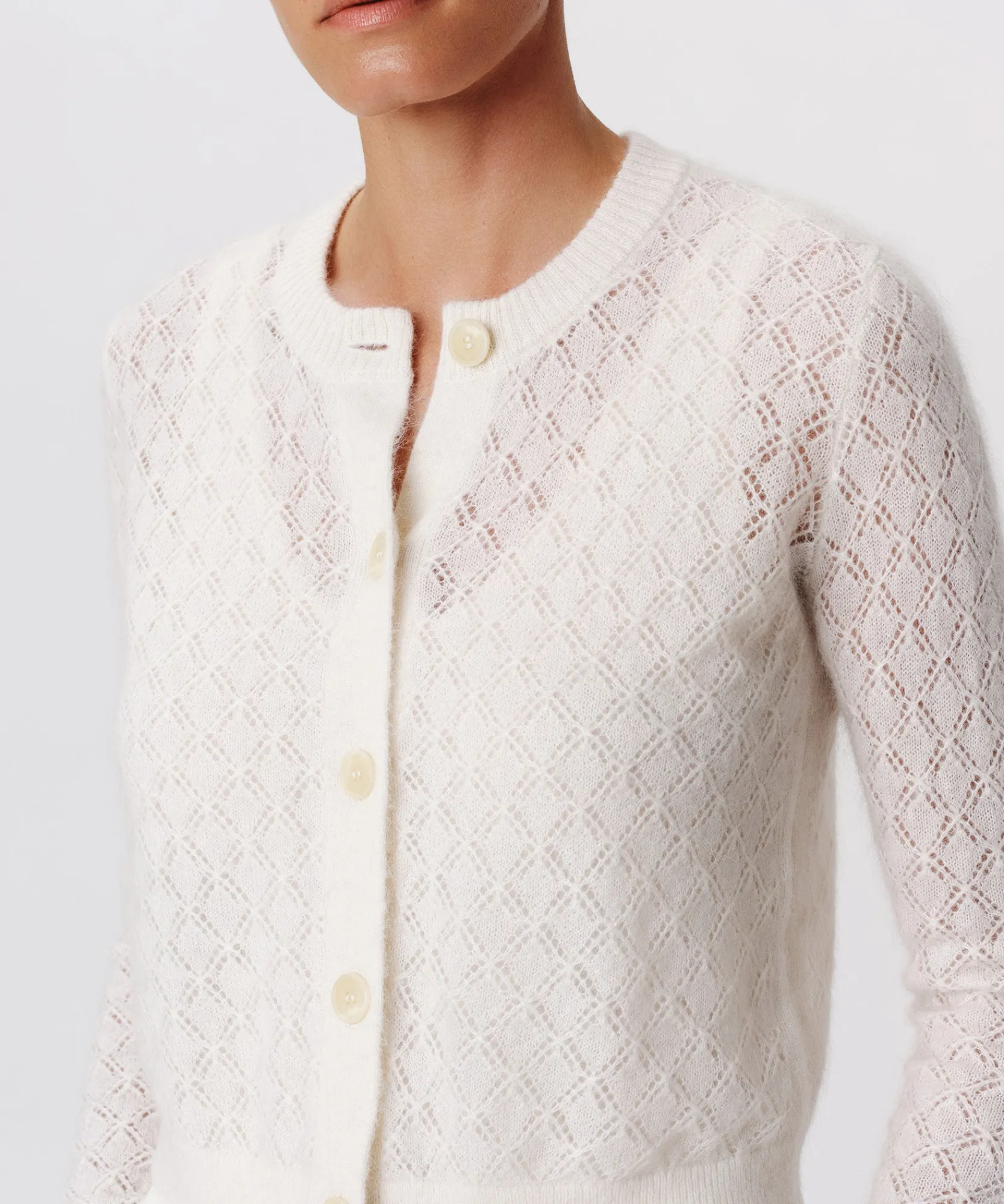 Wool Blend Textured Cardigan -|ATM Anthony Thomas Melillo Clearance