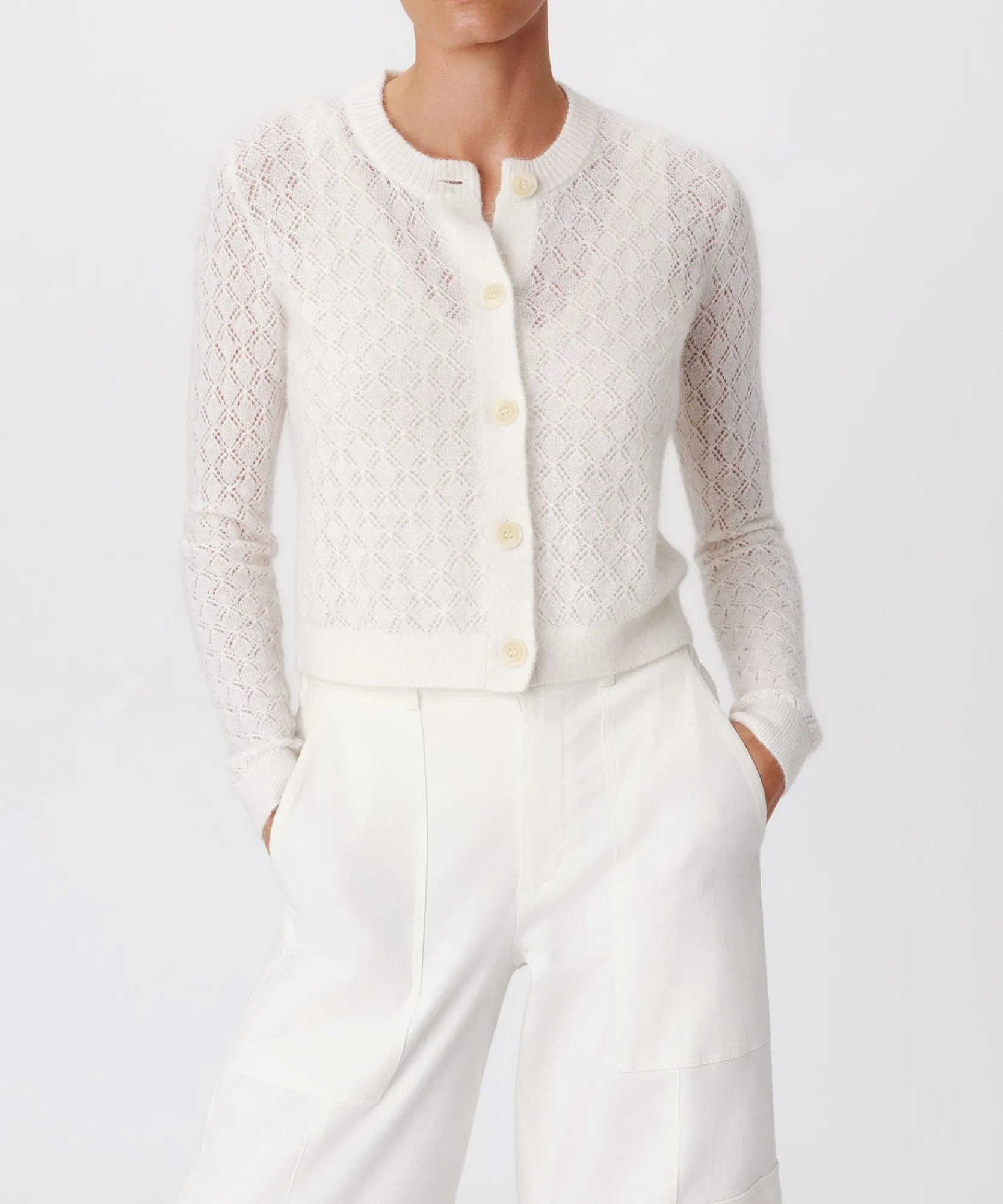 Wool Blend Textured Cardigan -|ATM Anthony Thomas Melillo Clearance