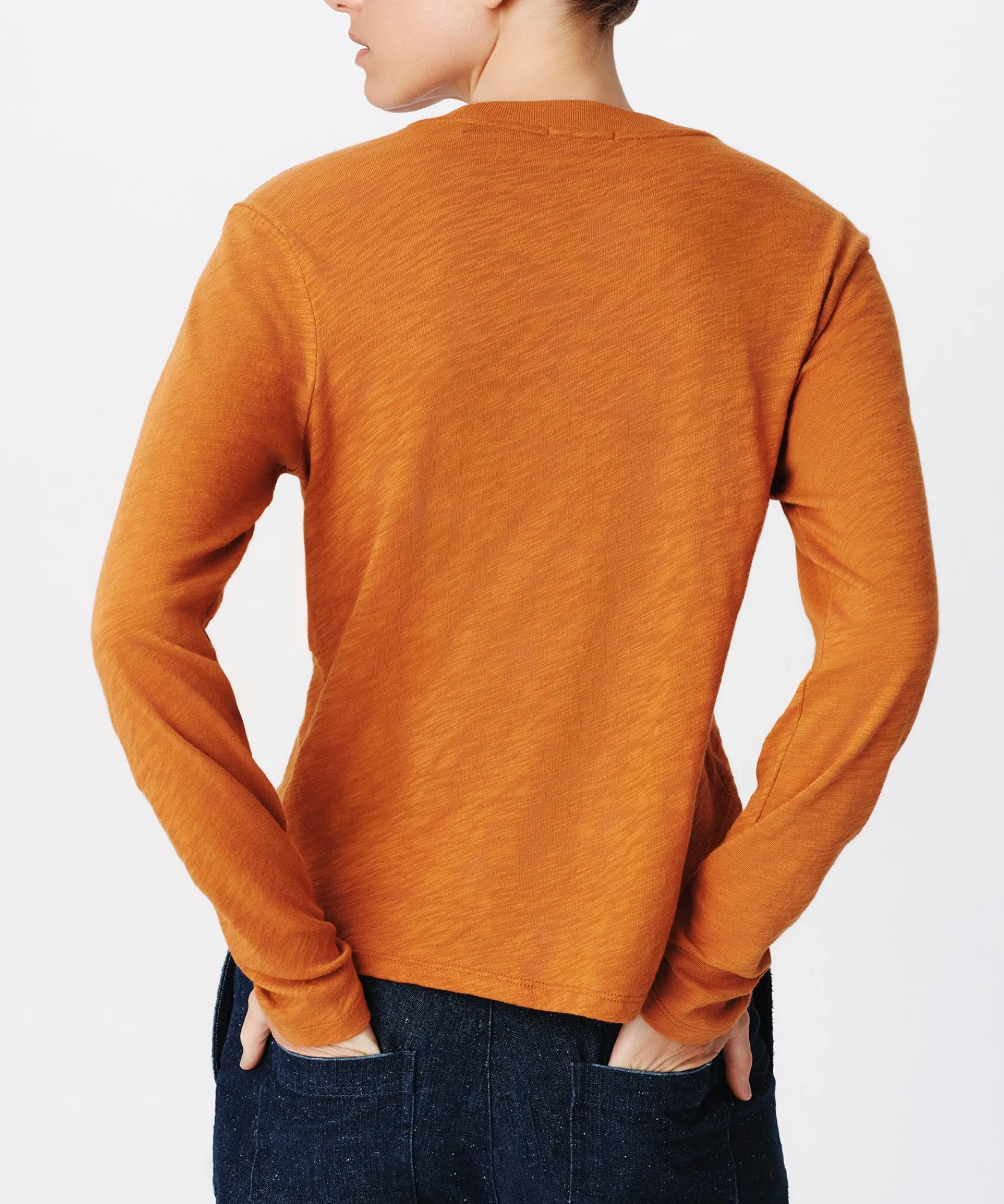 Slub Jersey Long Sleeve Crop Tee -|ATM Anthony Thomas Melillo Clearance