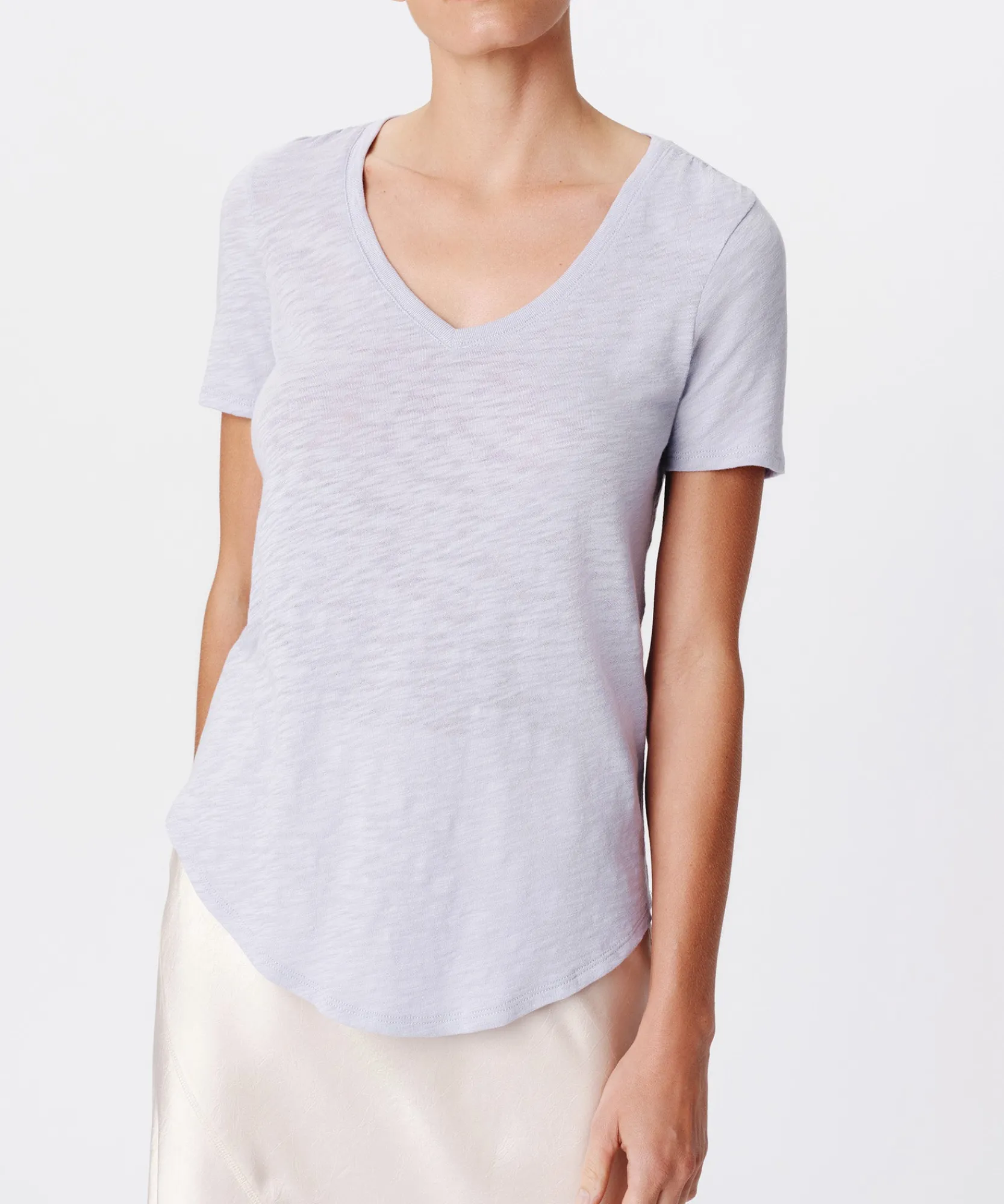 Slub Jersey Classic Short Sleeve V-Neck Tee -|ATM Anthony Thomas Melillo Clearance