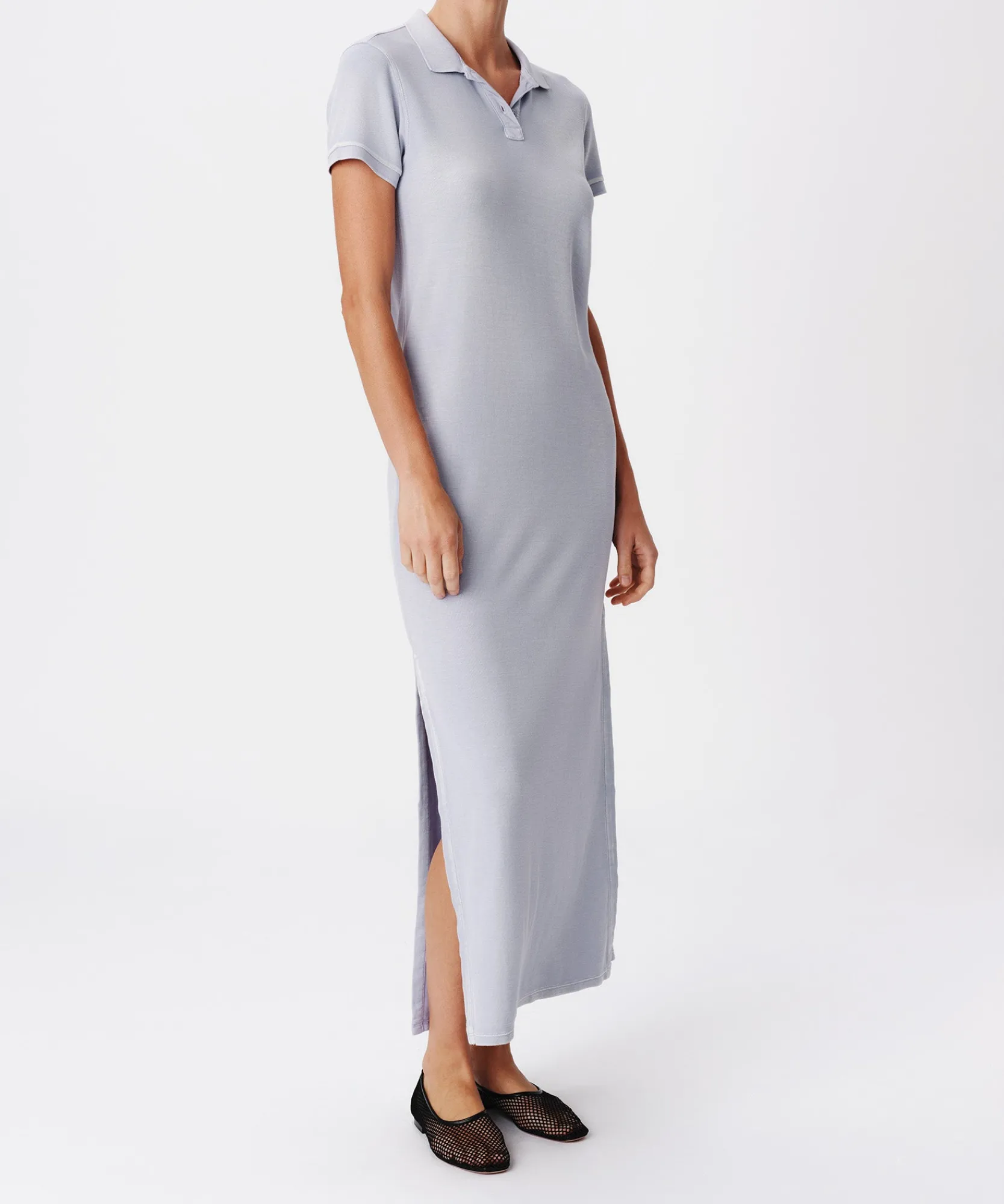 Pique With Wash Short Sleeve Polo Dress -|ATM Anthony Thomas Melillo Clearance