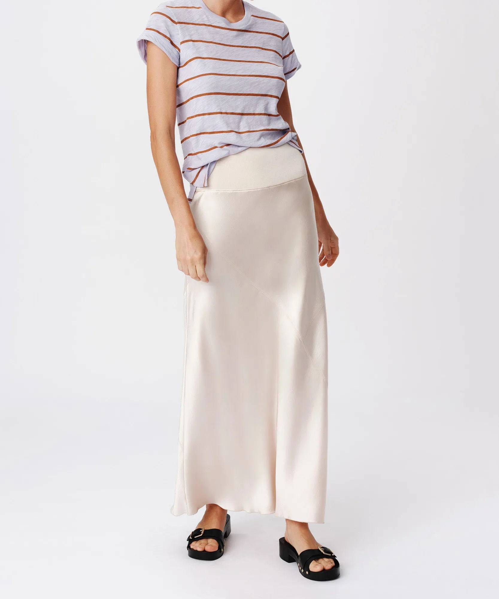 Cracked Satin Bias Maxi Skirt -|ATM Anthony Thomas Melillo New