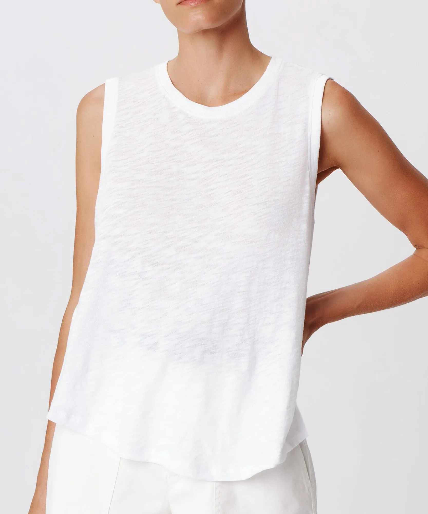 Slub Jersey Crew Neck Tank -|ATM Anthony Thomas Melillo Clearance