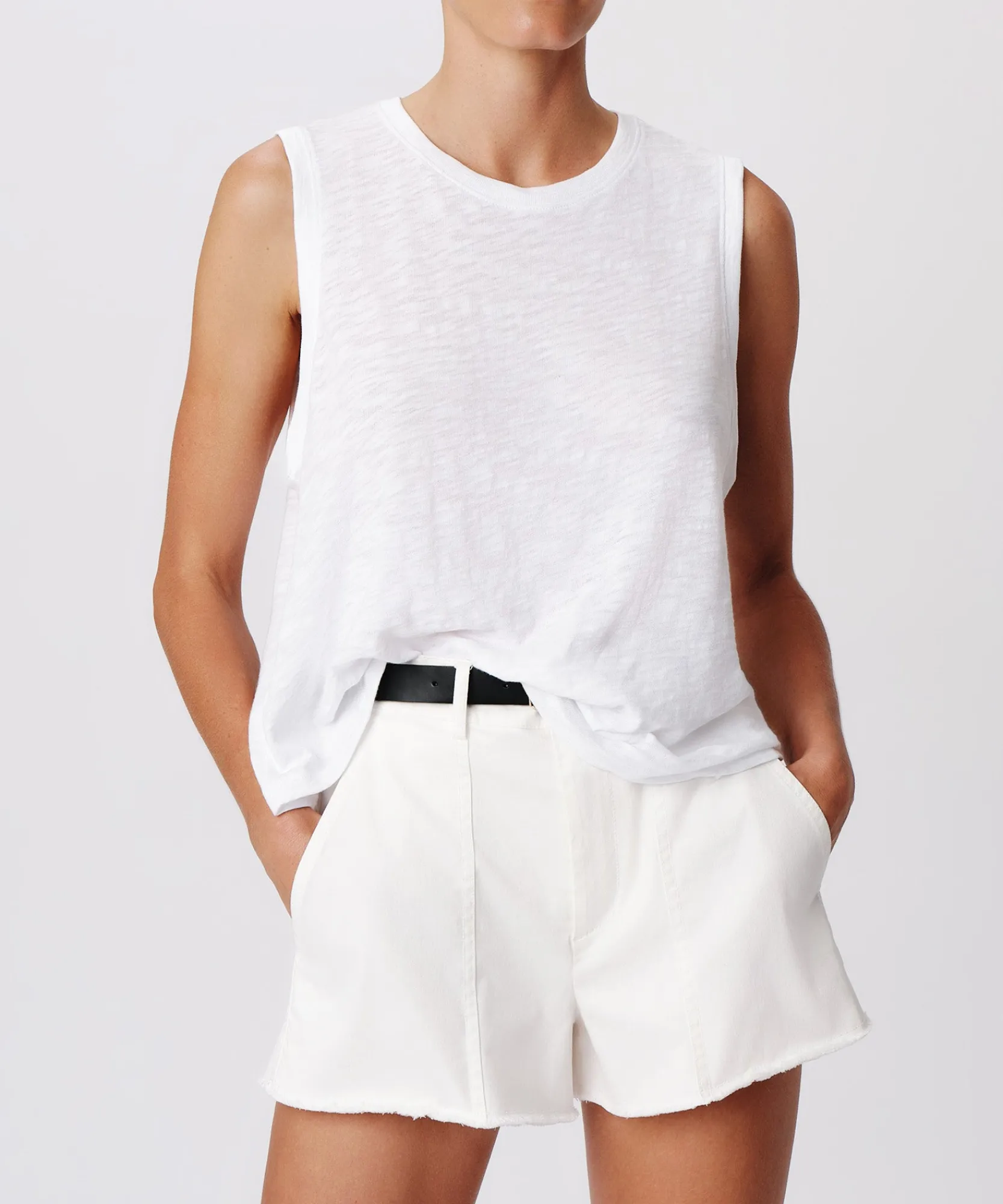 Slub Jersey Crew Neck Tank -|ATM Anthony Thomas Melillo Clearance