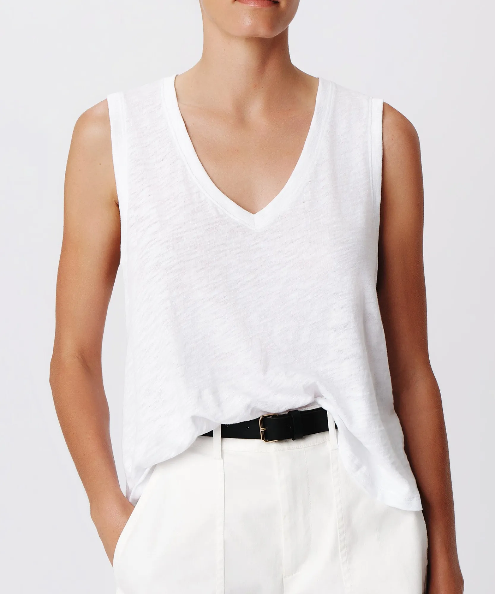 Slub Jersey V-Neck Tank -|ATM Anthony Thomas Melillo Best