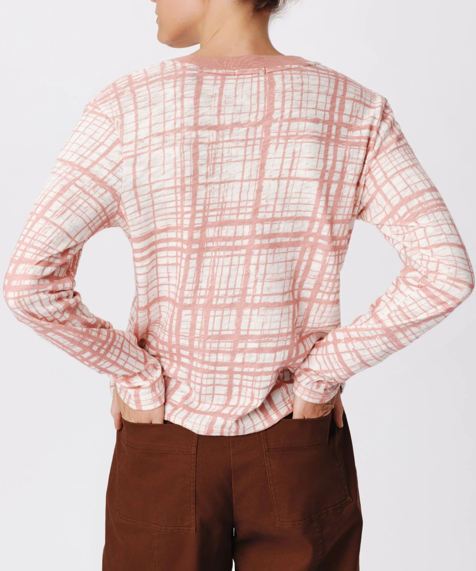 Slub Jersey With Crosshatch Long Sleeve Tee -|ATM Anthony Thomas Melillo Online