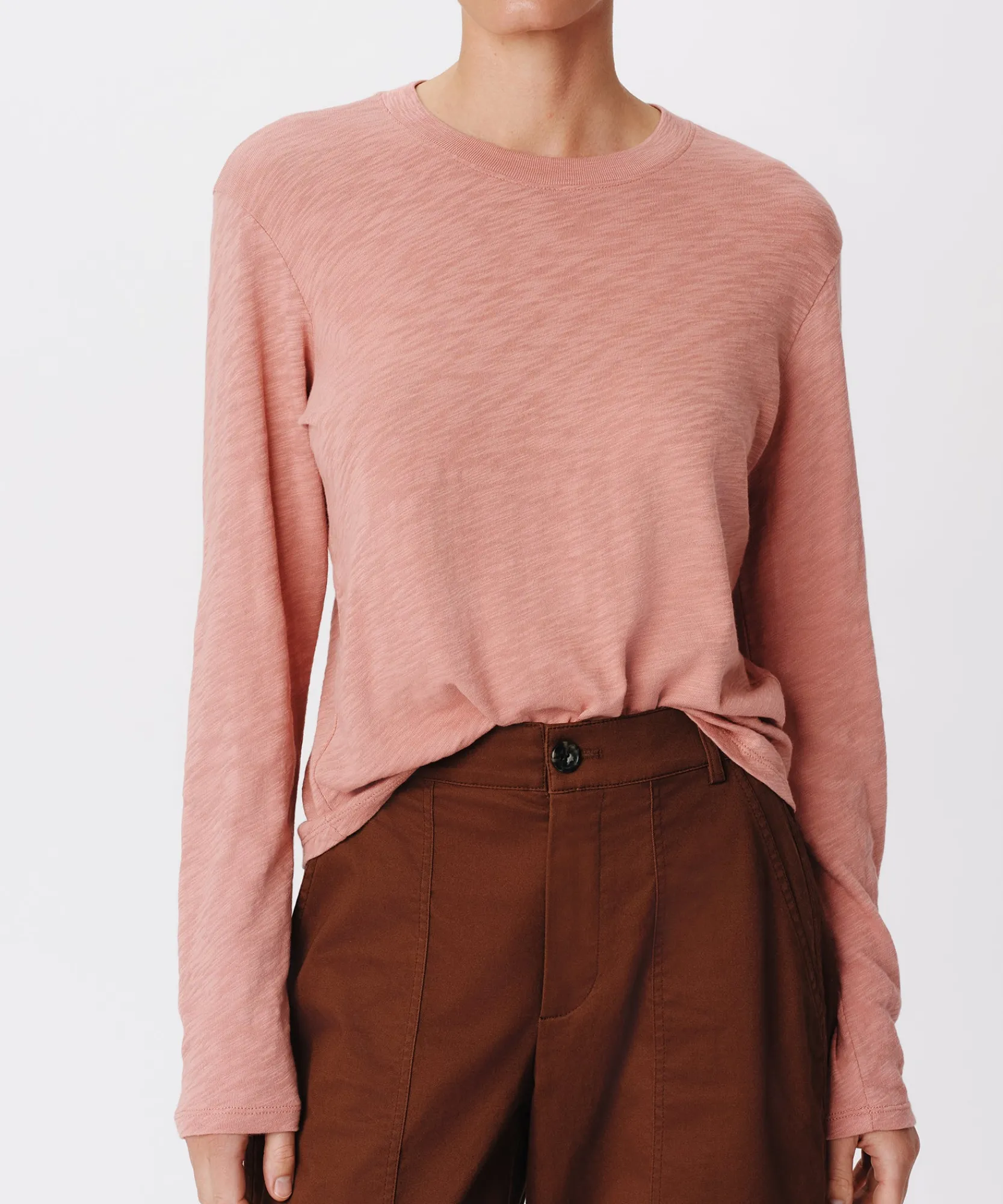 Slub Jersey Long Sleeve Crop Tee -|ATM Anthony Thomas Melillo Discount