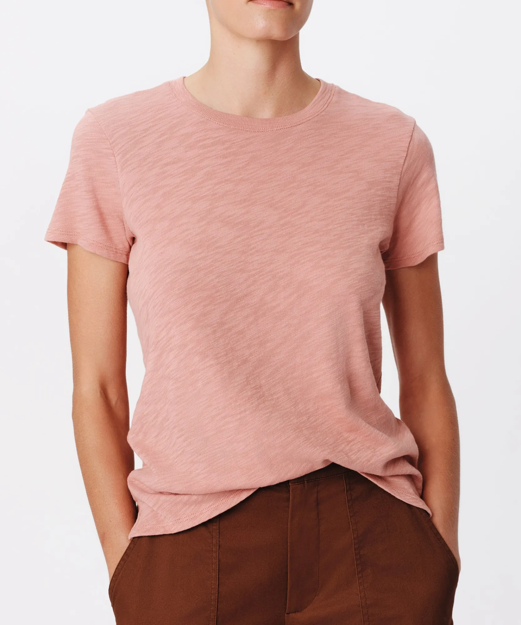 Slub Jersey Schoolboy Short Sleeve Crew Neck Tee -|ATM Anthony Thomas Melillo Hot