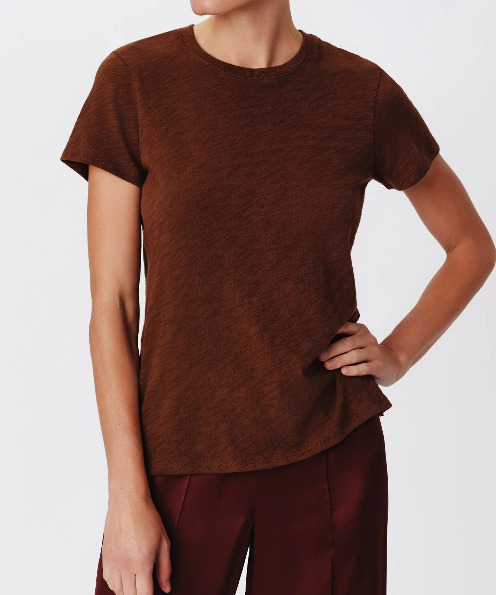 Slub Jersey Schoolboy Short Sleeve Crew Neck Tee -|ATM Anthony Thomas Melillo Discount