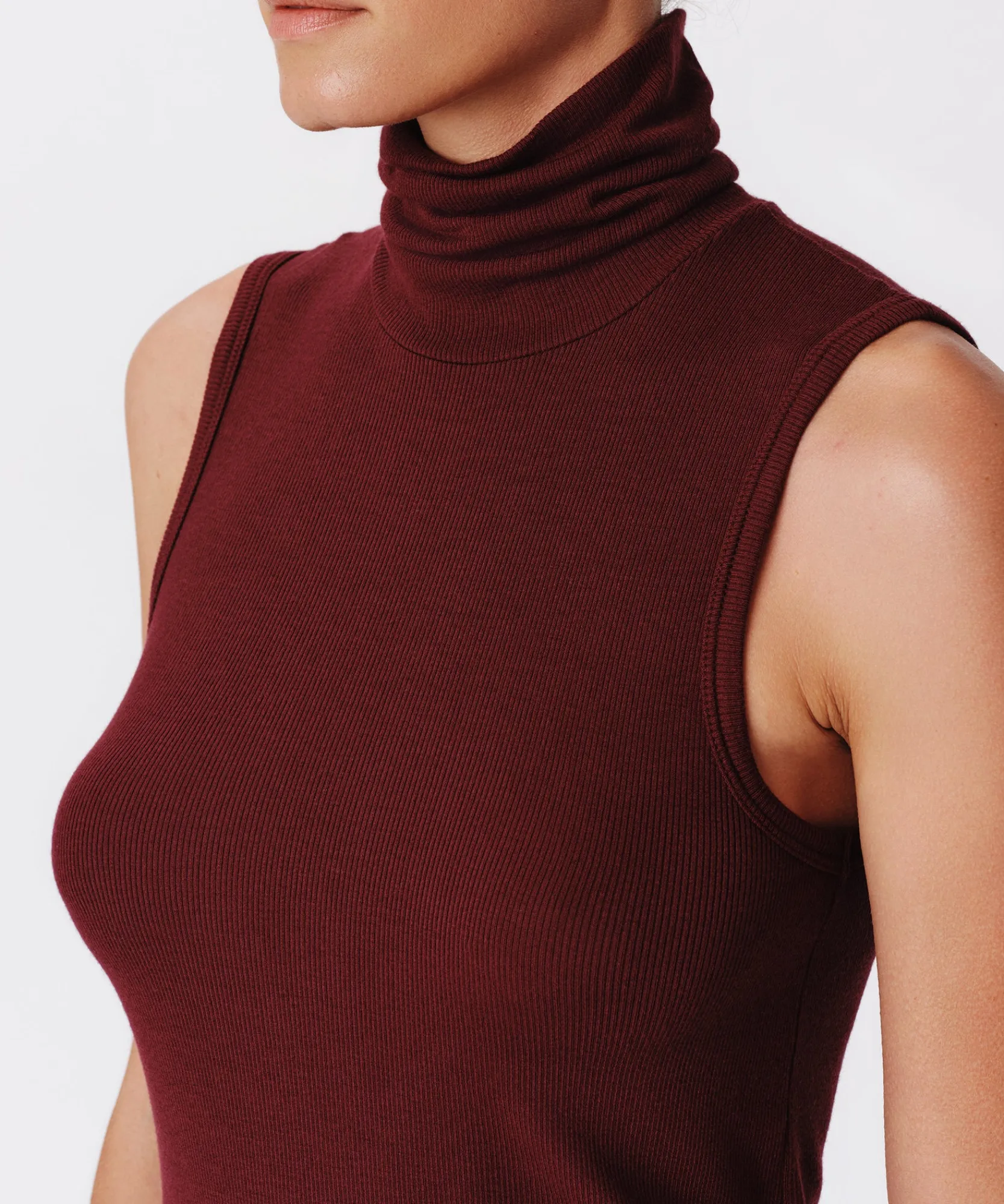 Modal Rib Sleeveless Turtleneck -|ATM Anthony Thomas Melillo Outlet