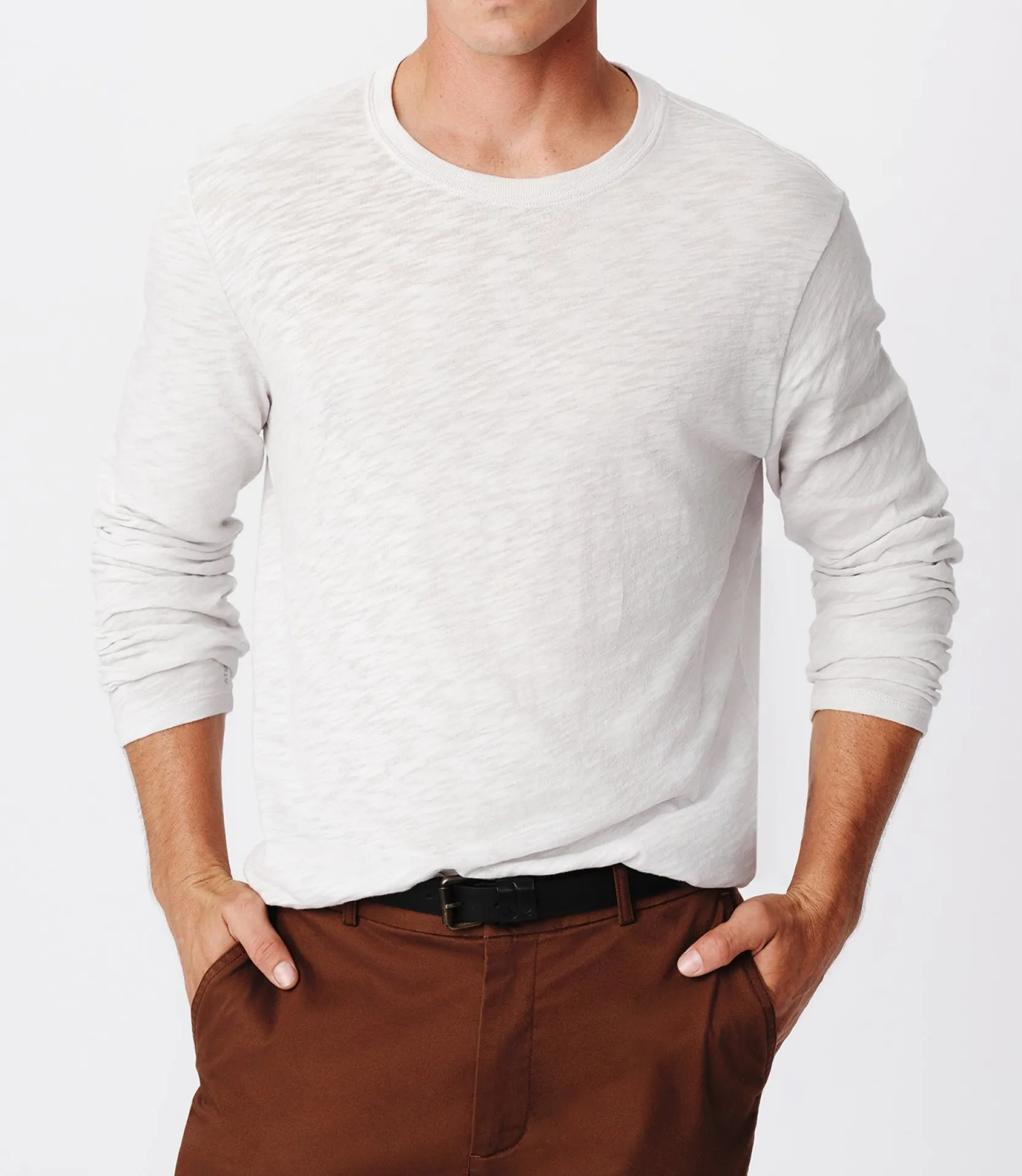 Slub Jersey Long Sleeve Destroyed Tee -|ATM Anthony Thomas Melillo Fashion