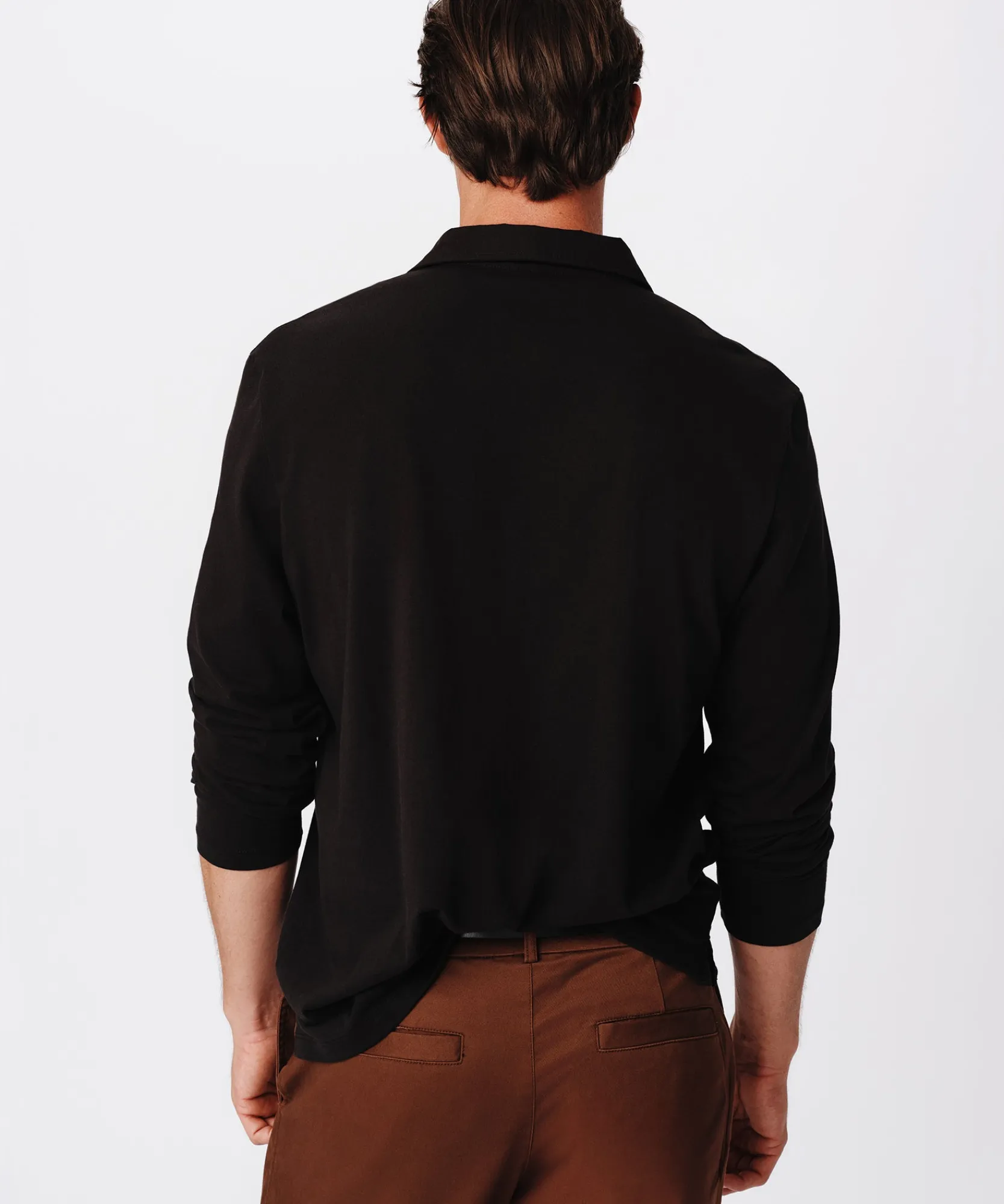 Heavyweight Jersey Seamed Long Sleeve Polo -|ATM Anthony Thomas Melillo Fashion