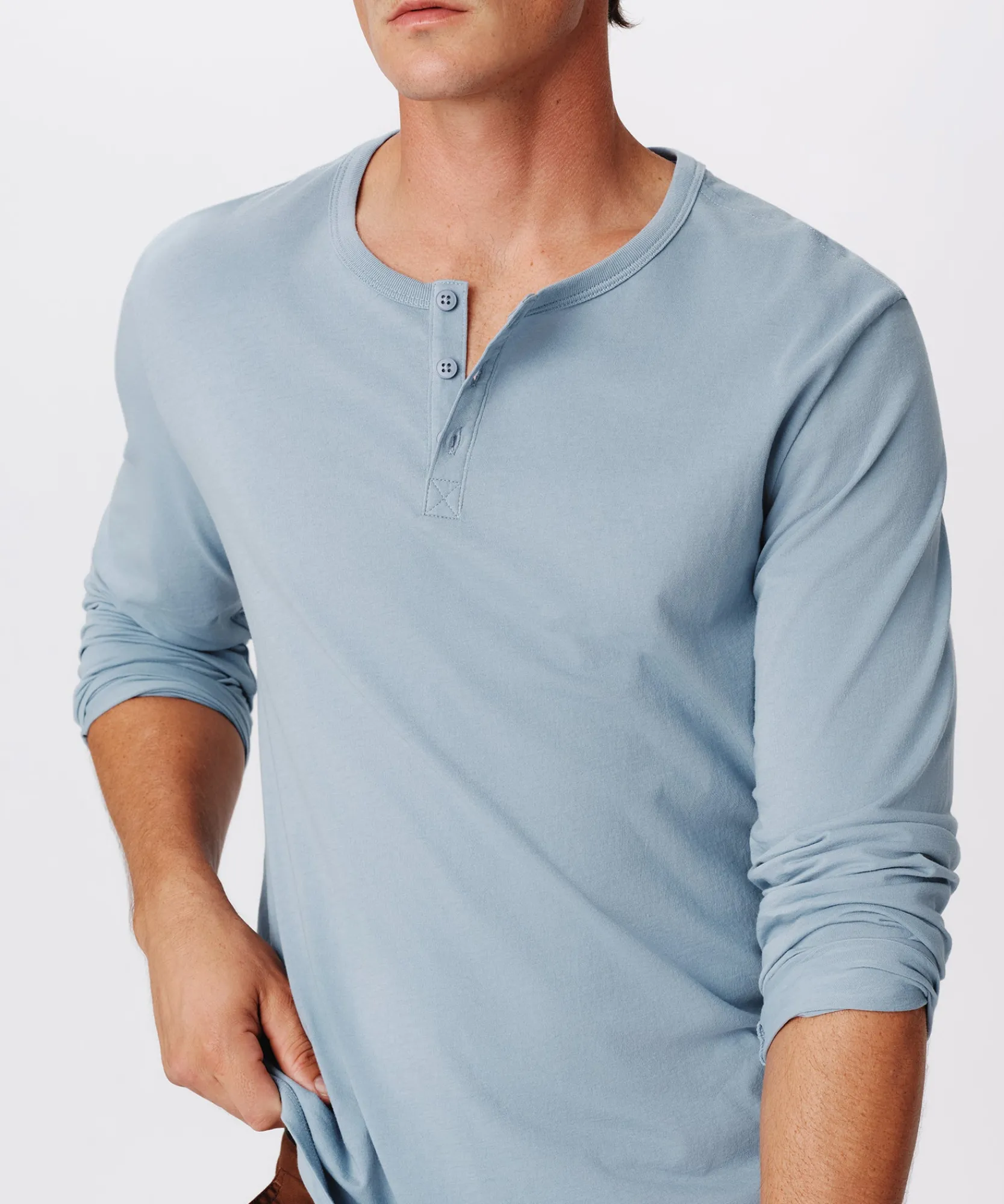 Classic Jersey Long Sleeve Henley -|ATM Anthony Thomas Melillo Online