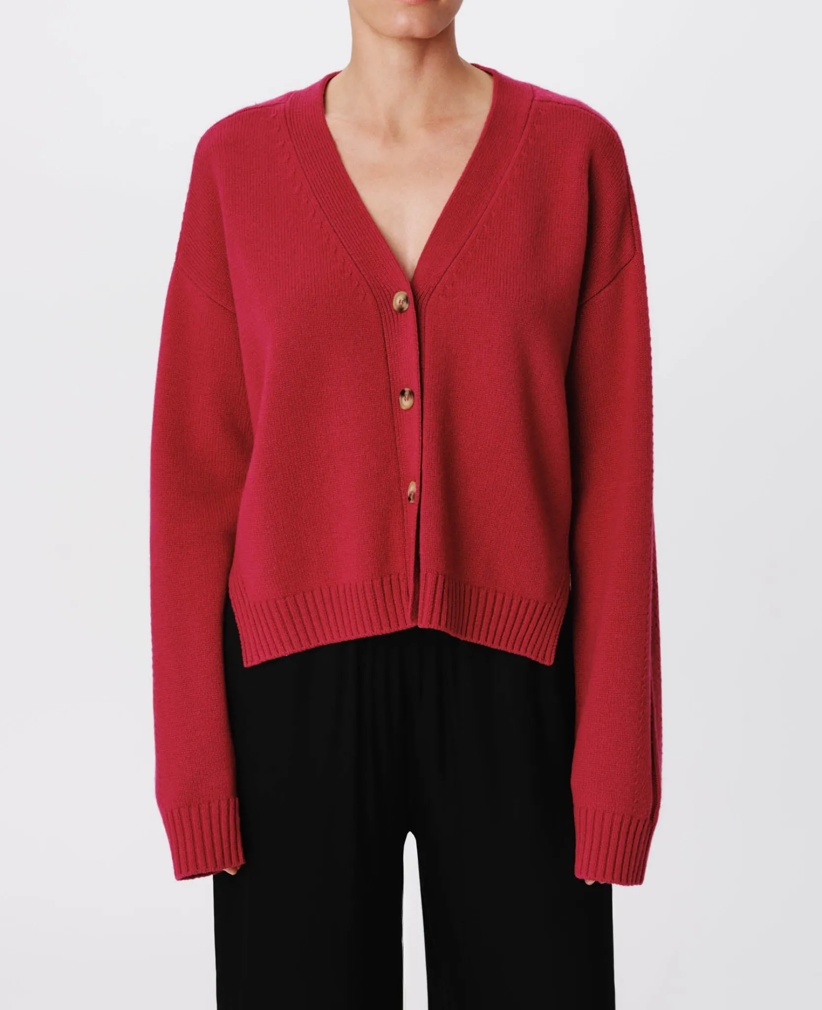 Merino Wool Blend Long Sleeve Cardigan -|ATM Anthony Thomas Melillo Online