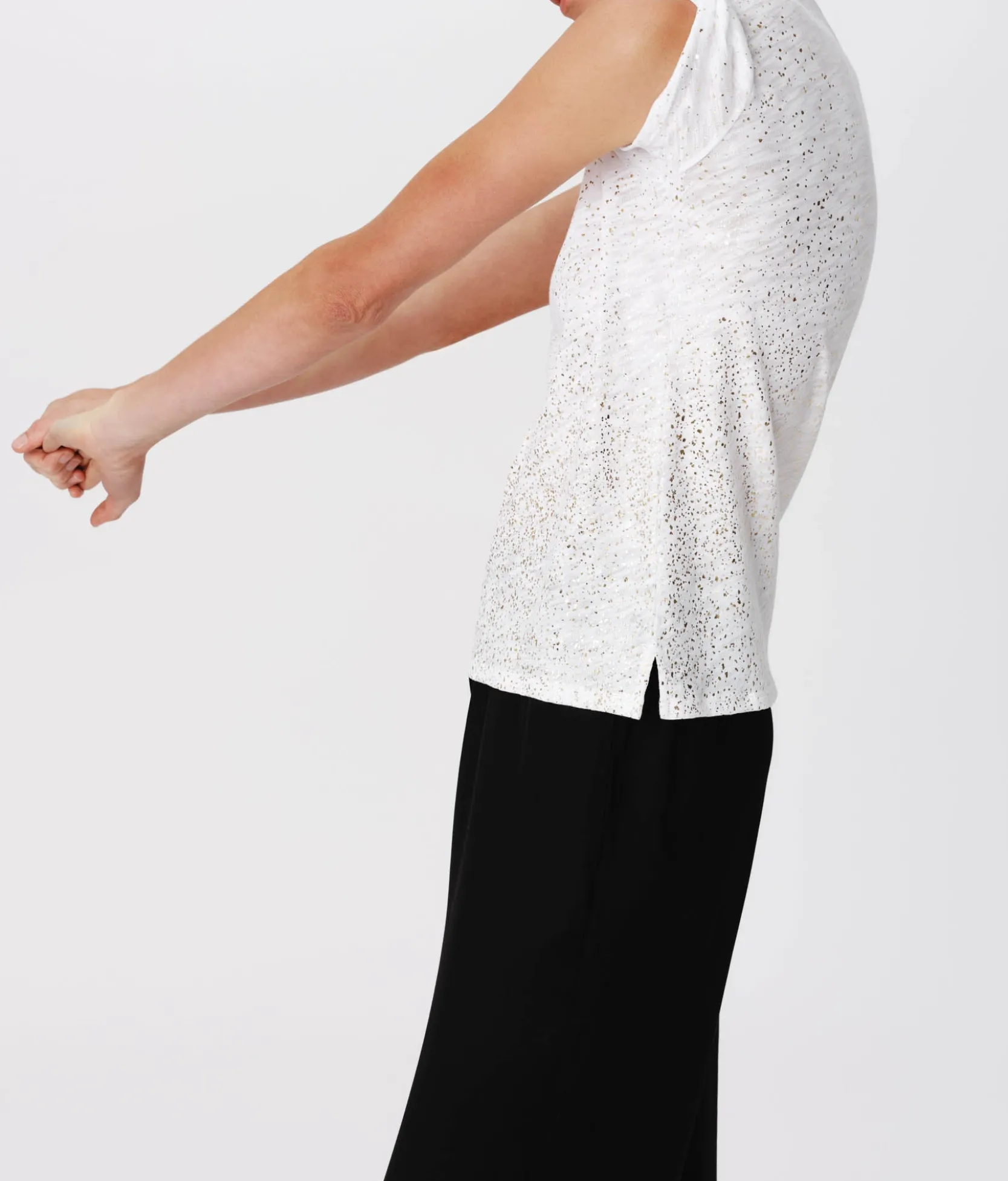 Slub Jersey With Foil Schoolboy Short Sleeve Crew Neck Tee -|ATM Anthony Thomas Melillo Best