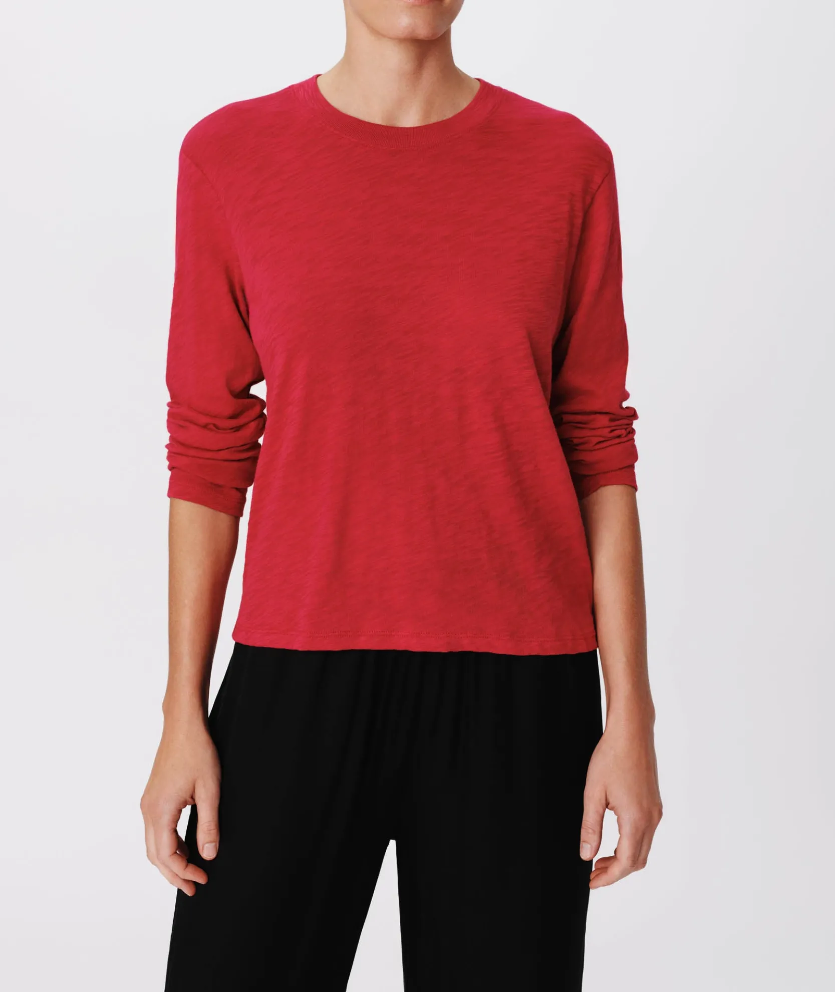 Slub Jersey Long Sleeve Crop Tee -|ATM Anthony Thomas Melillo Discount