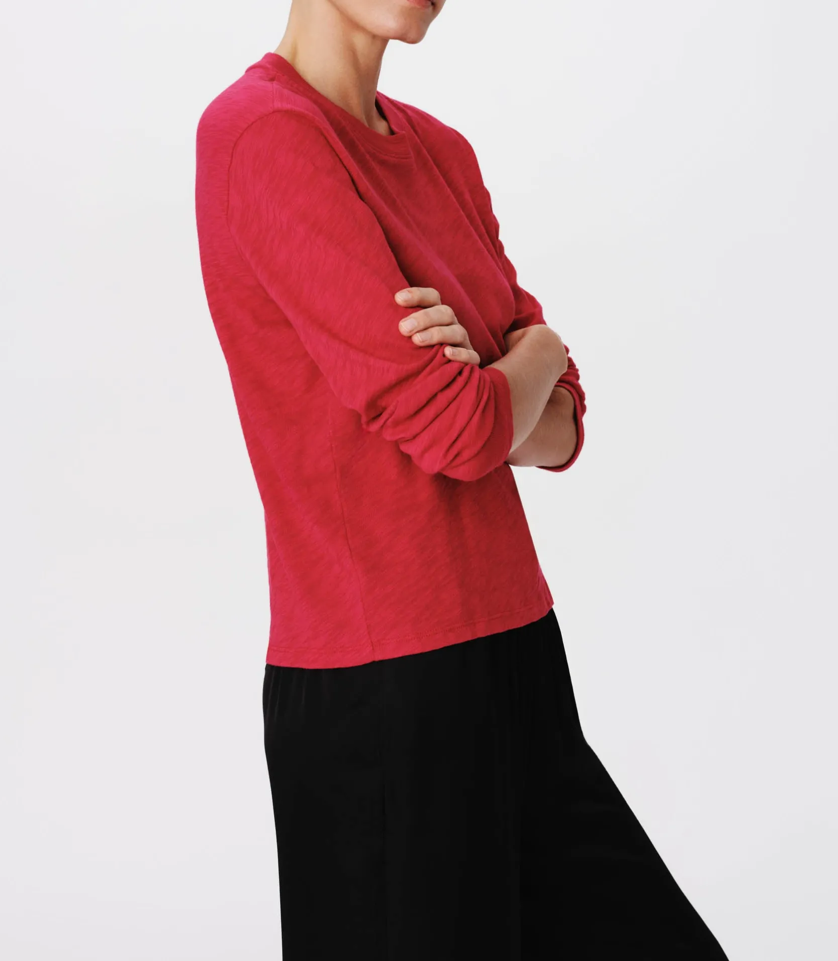 Slub Jersey Long Sleeve Crop Tee -|ATM Anthony Thomas Melillo Discount