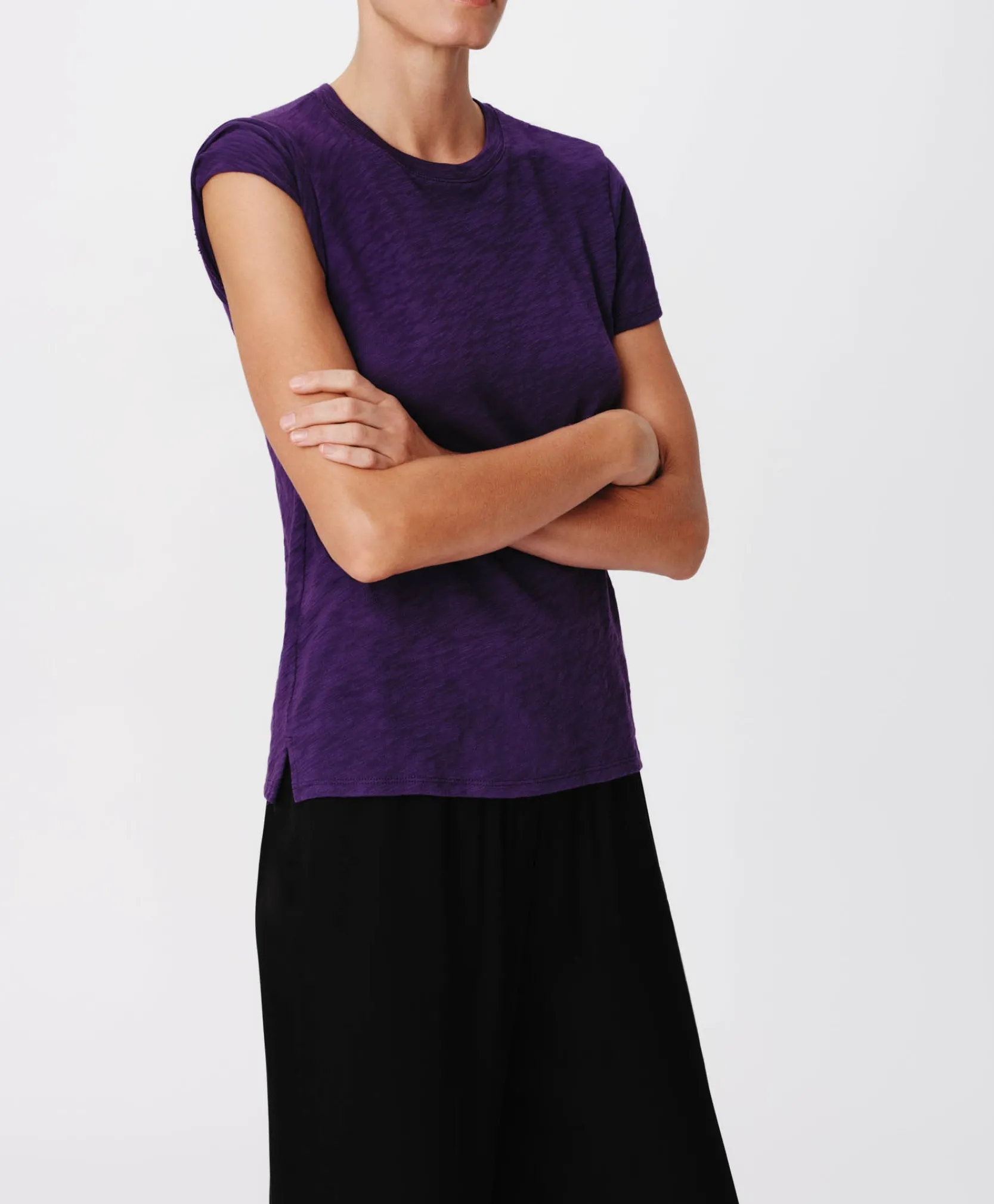 Slub Jersey Schoolboy Short Sleeve Crew Neck Tee -|ATM Anthony Thomas Melillo Clearance