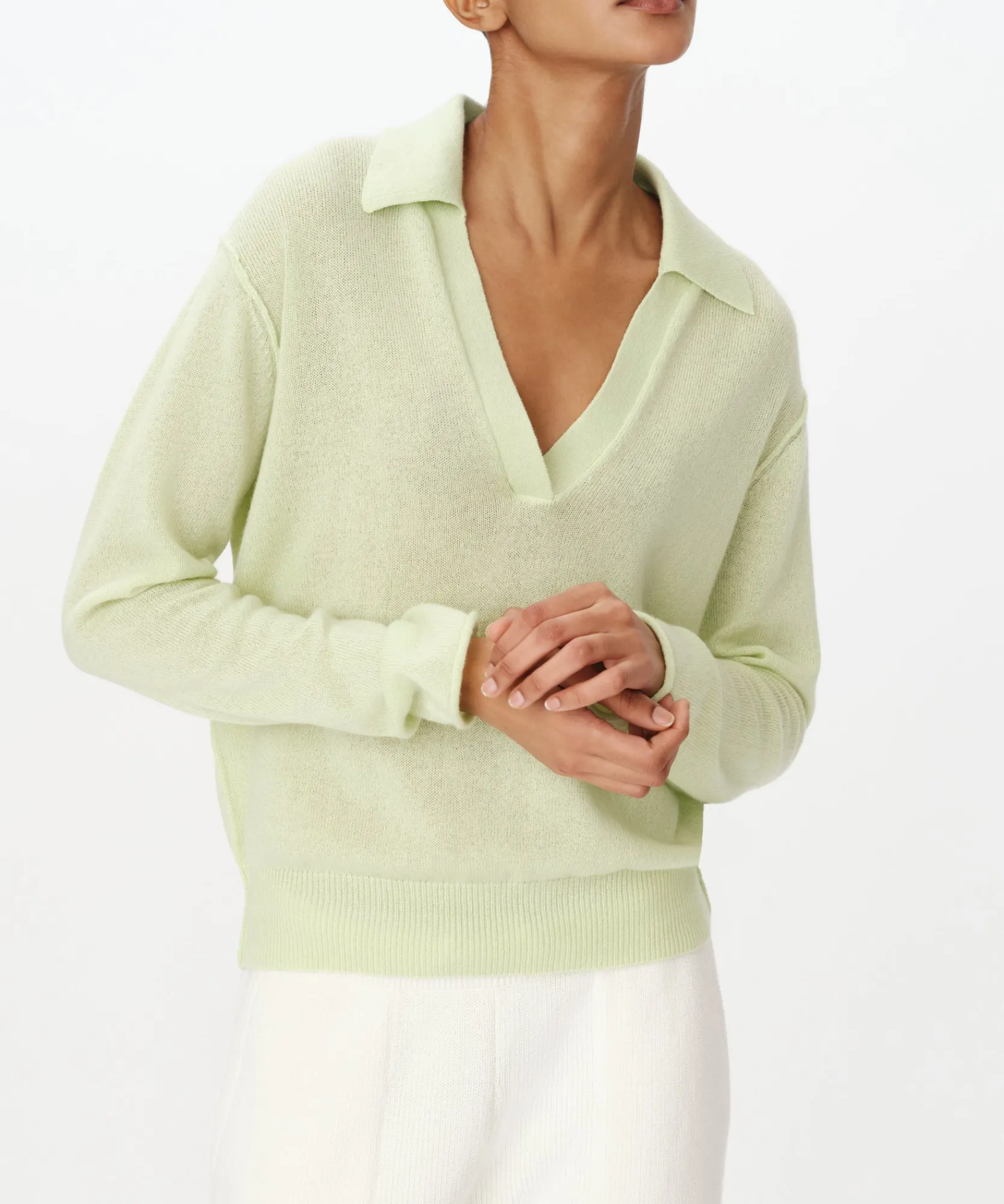 Cashmere Oversized Polo Sweater -|ATM Anthony Thomas Melillo Sale