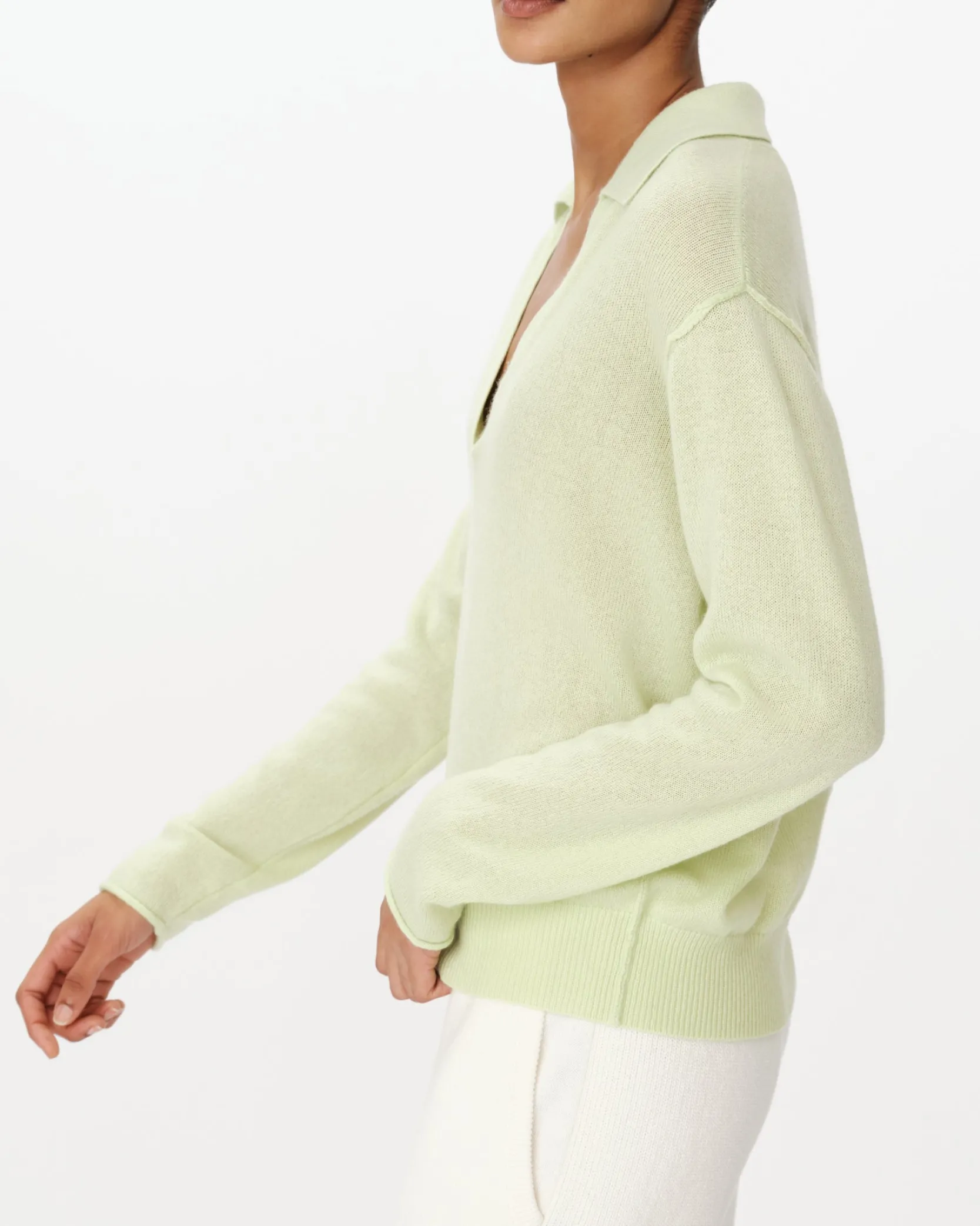 Cashmere Oversized Polo Sweater -|ATM Anthony Thomas Melillo Sale