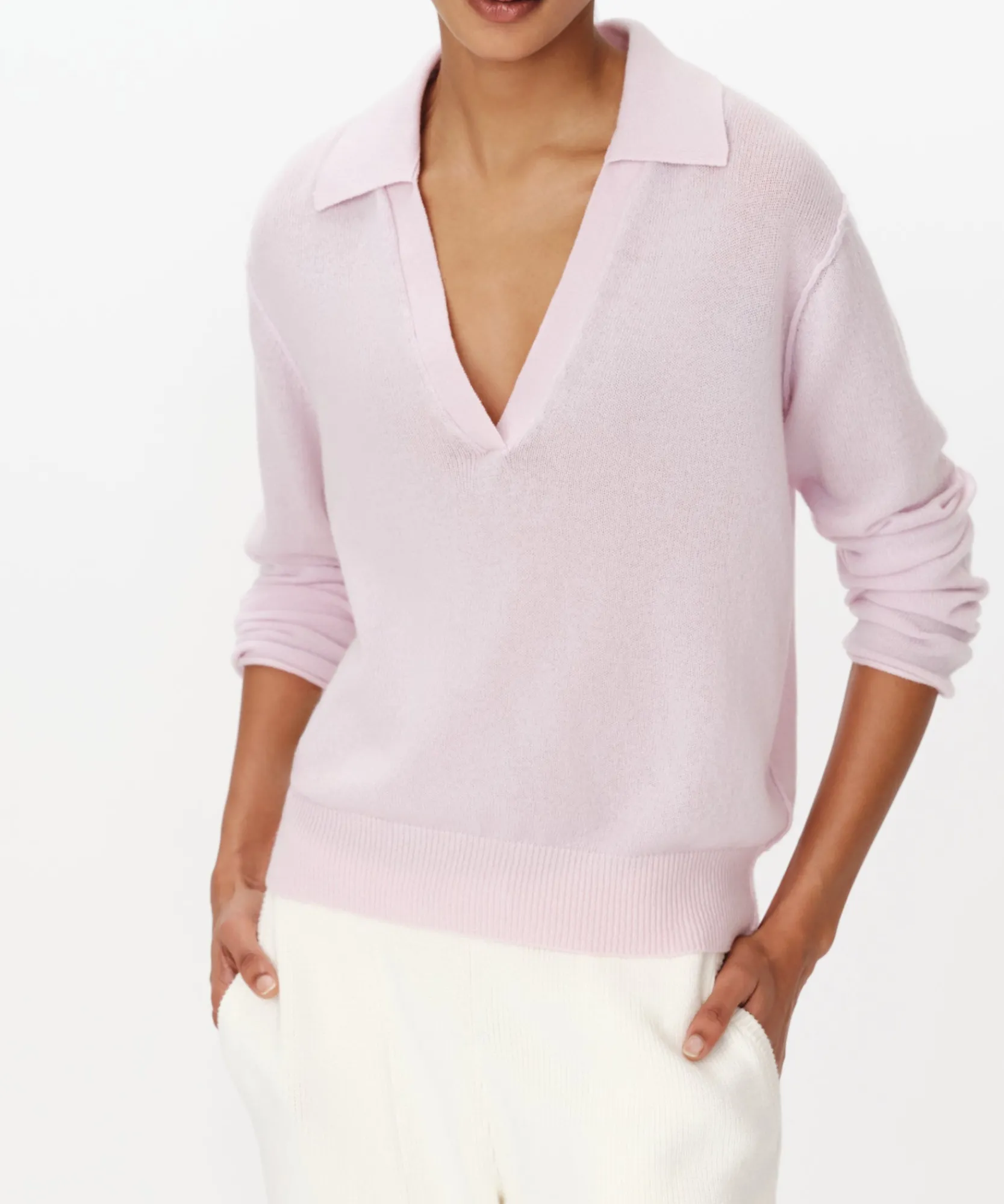 Cashmere Oversized Polo Sweater -|ATM Anthony Thomas Melillo Hot
