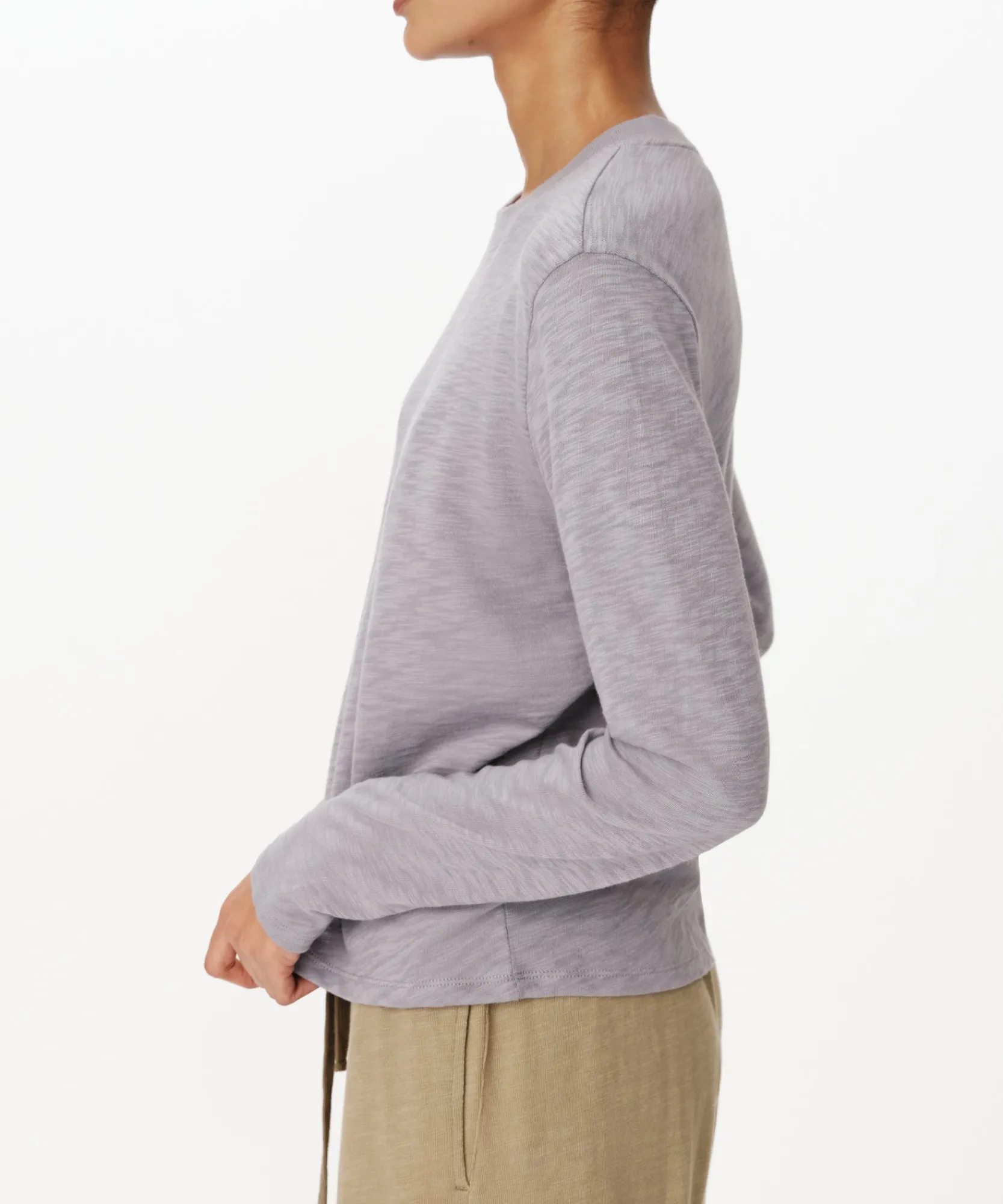 Slub Jersey Long Sleeve Crop Tee -|ATM Anthony Thomas Melillo Outlet