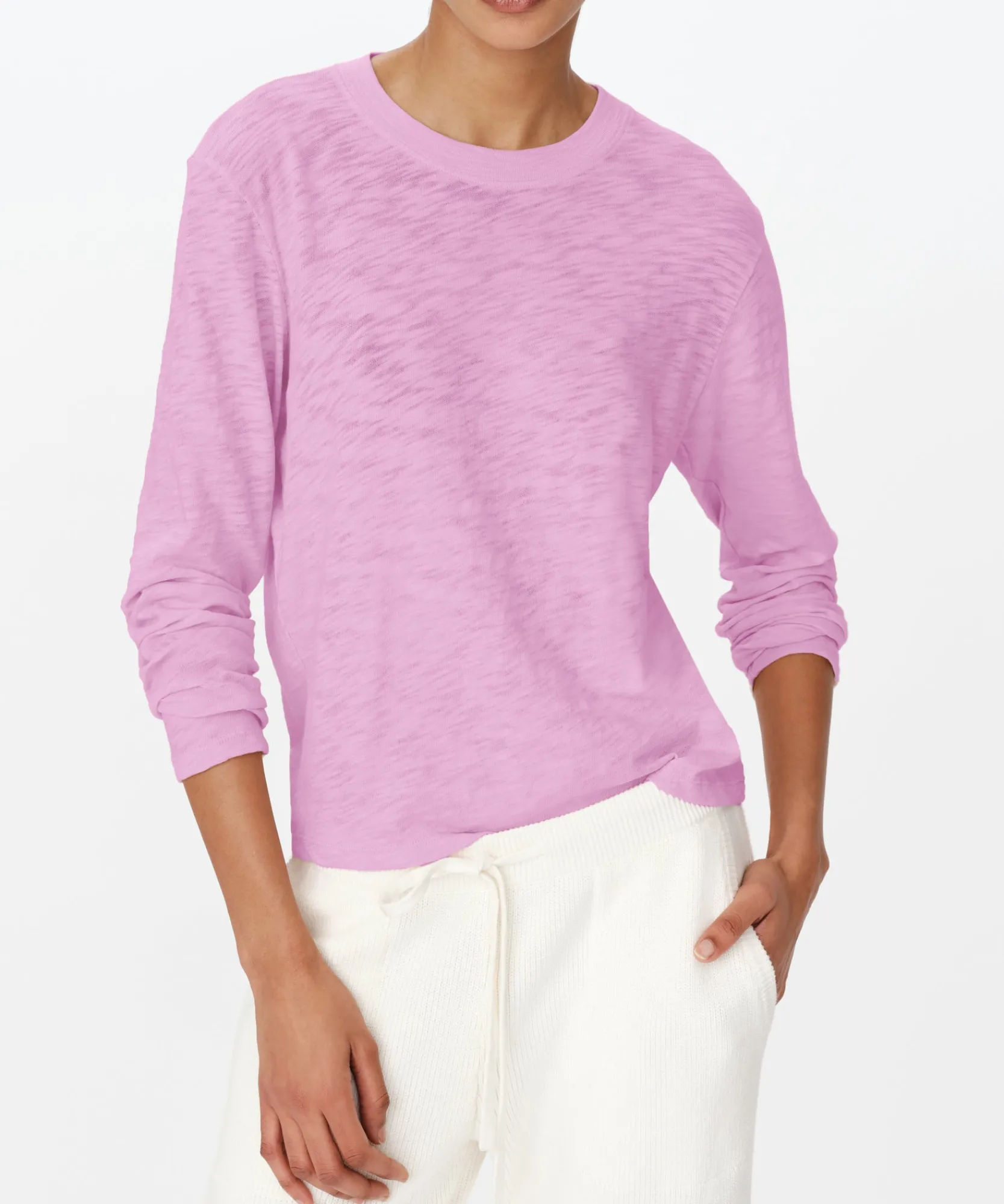 Slub Jersey Long Sleeve Crop Tee -|ATM Anthony Thomas Melillo Hot