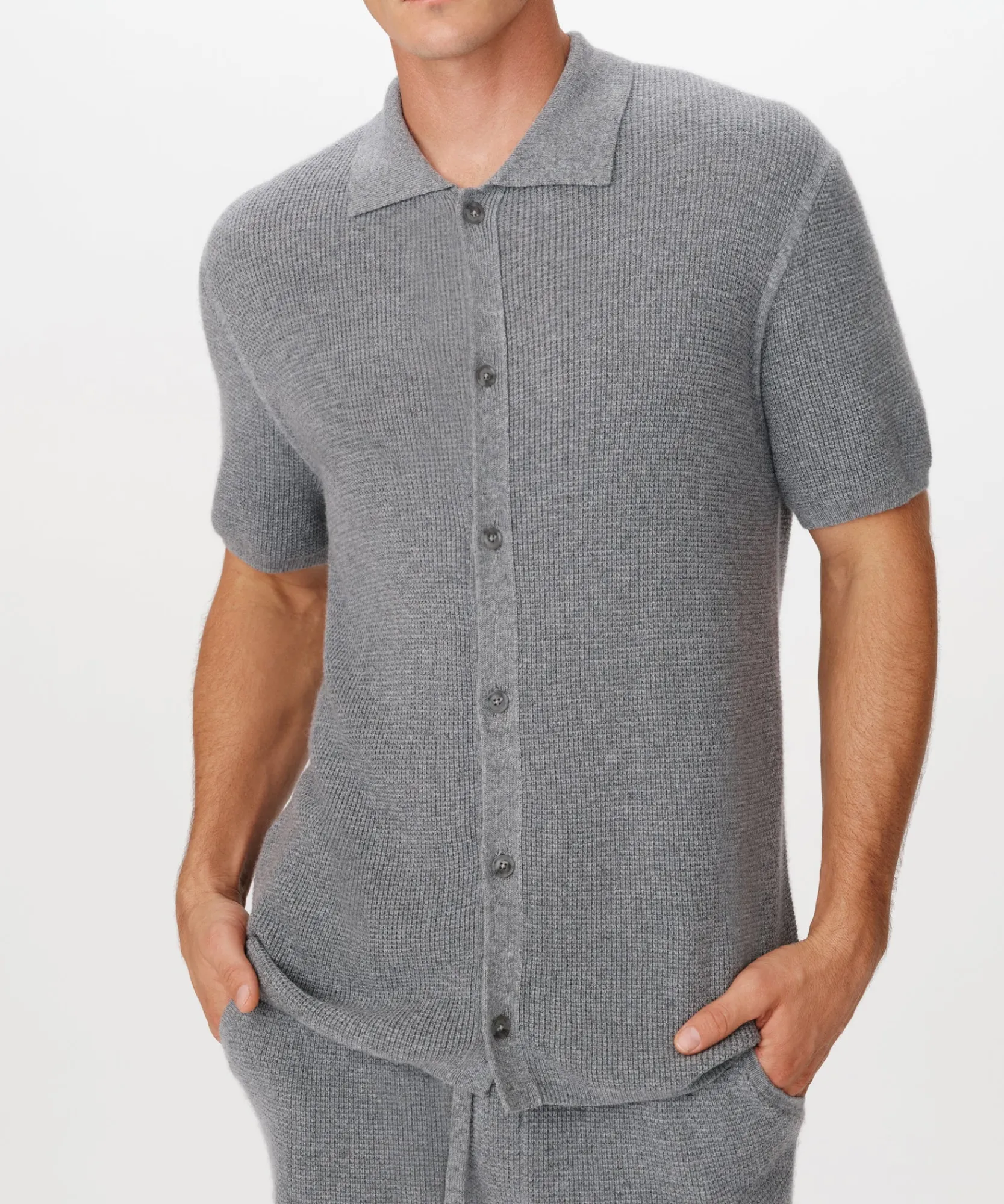 Merino Cotton Cashmere Blend Waffle Shirt -|ATM Anthony Thomas Melillo Online