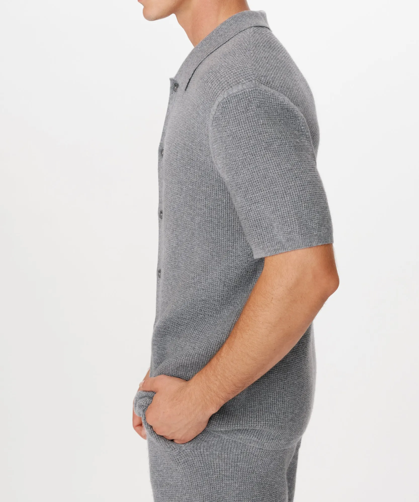 Merino Cotton Cashmere Blend Waffle Shirt -|ATM Anthony Thomas Melillo Online