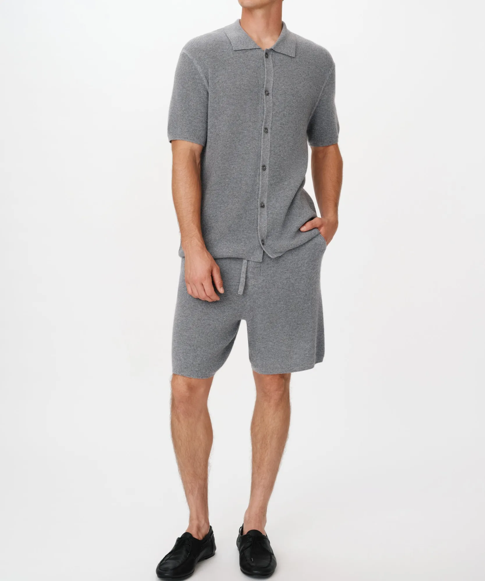 Merino Cotton Cashmere Blend Waffle Short -|ATM Anthony Thomas Melillo New