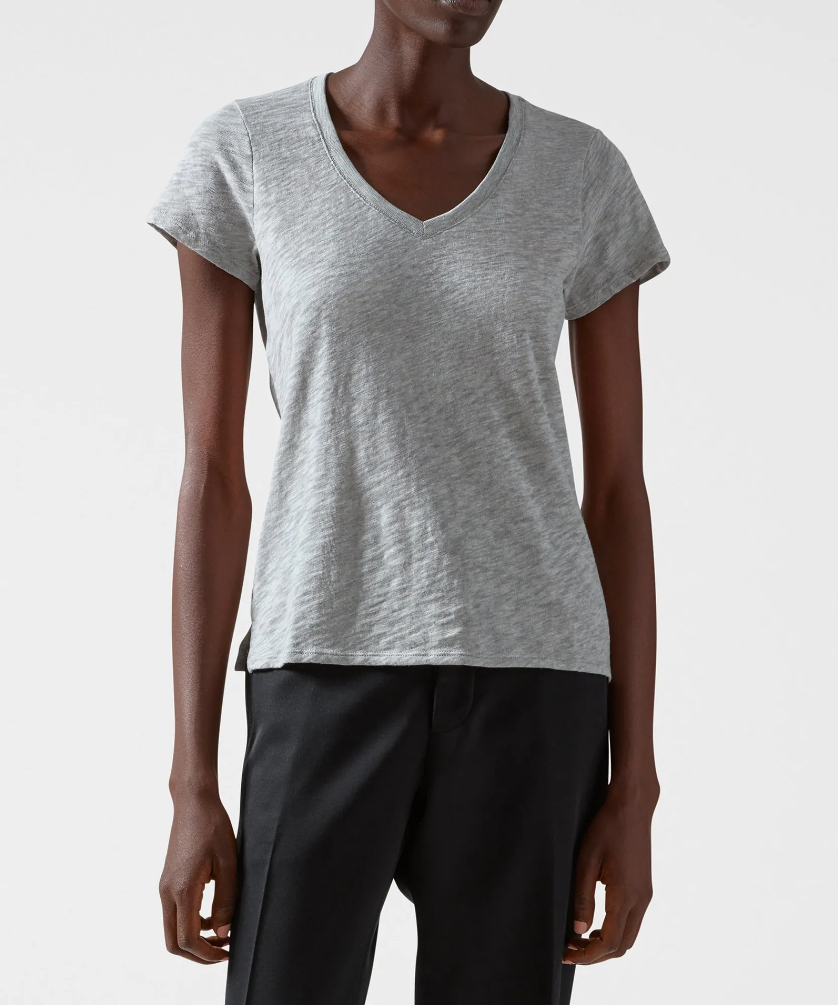 Slub Jersey Schoolboy V-Neck Tee -|ATM Anthony Thomas Melillo Hot