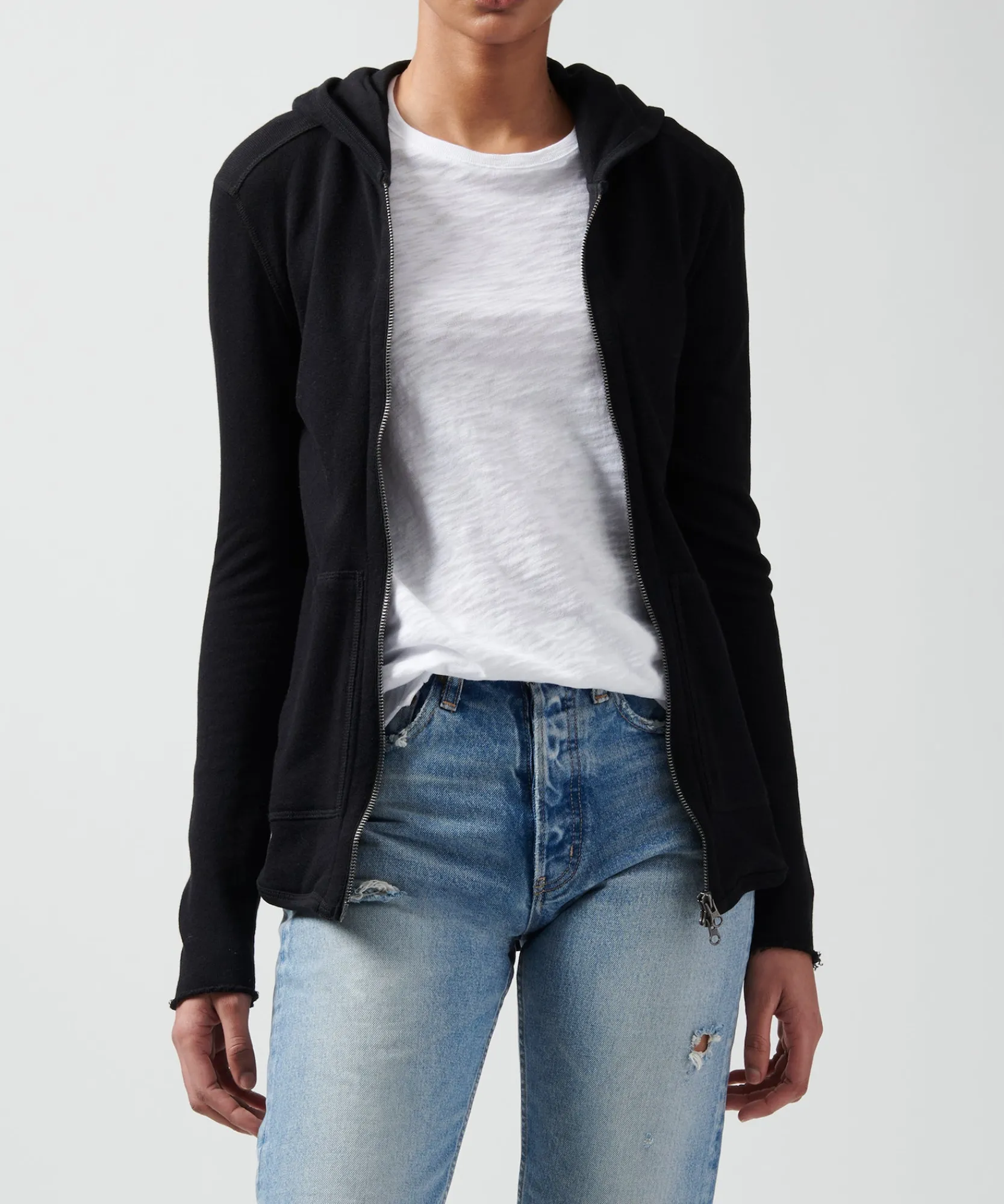 French Terry Zip-Up Hoodie -|ATM Anthony Thomas Melillo Online