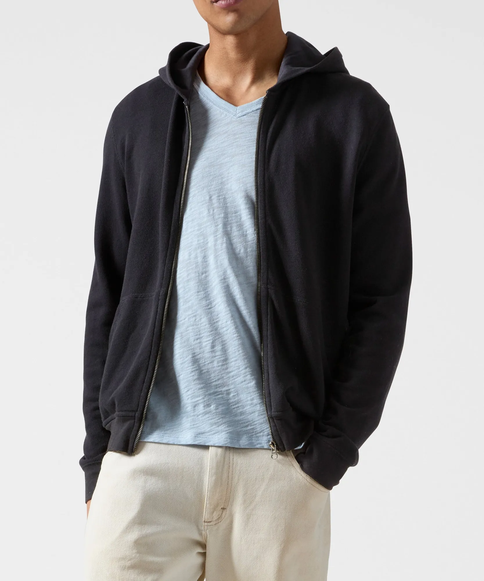 French Terry Zip-Up Hoodie -|ATM Anthony Thomas Melillo Outlet