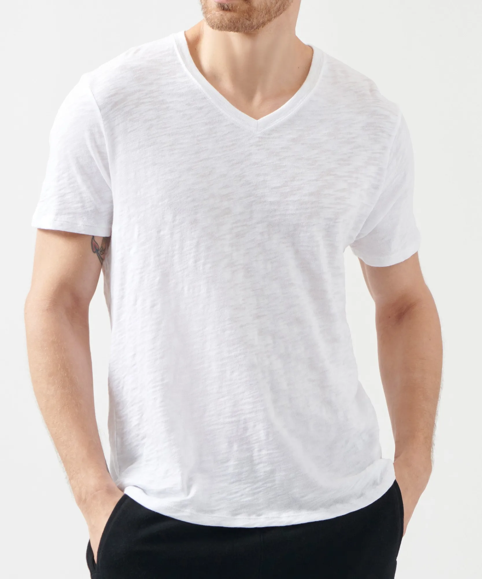 Slub Jersey V-Neck Tee -|ATM Anthony Thomas Melillo Hot