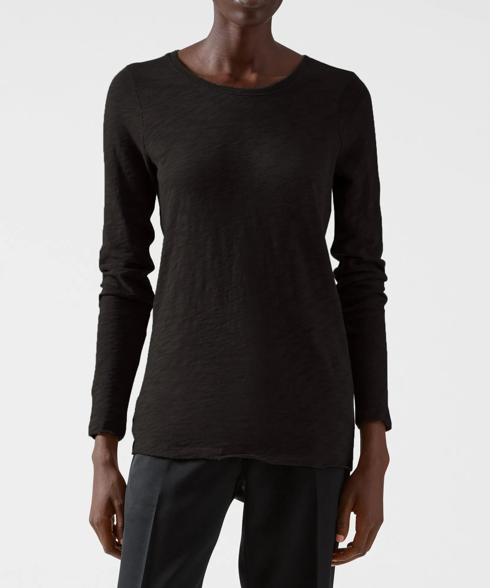 Slub Jersey Long Sleeve Destroyed Wash Tee -|ATM Anthony Thomas Melillo Clearance