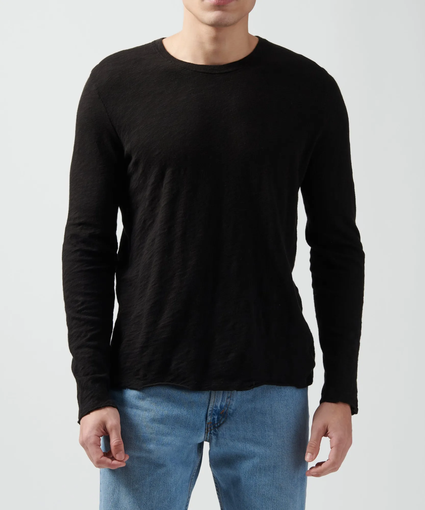 Slub Jersey Long Sleeve Destroyed Wash Tee -|ATM Anthony Thomas Melillo Hot